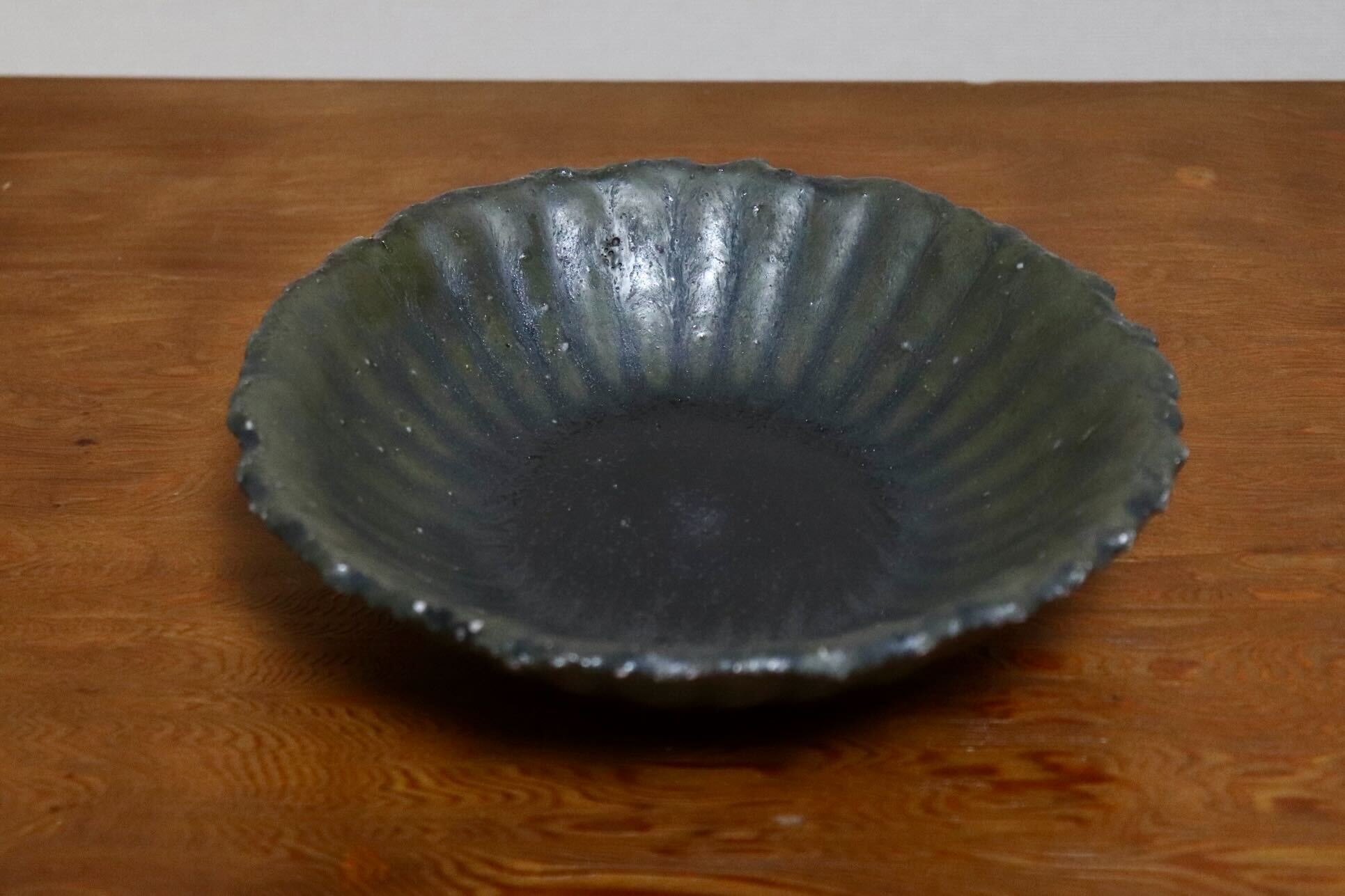 GMIO454B○千代市陶房 清水万佐年 丹波焼 皿 陶器 丹波篠山 伝統工芸 未使用