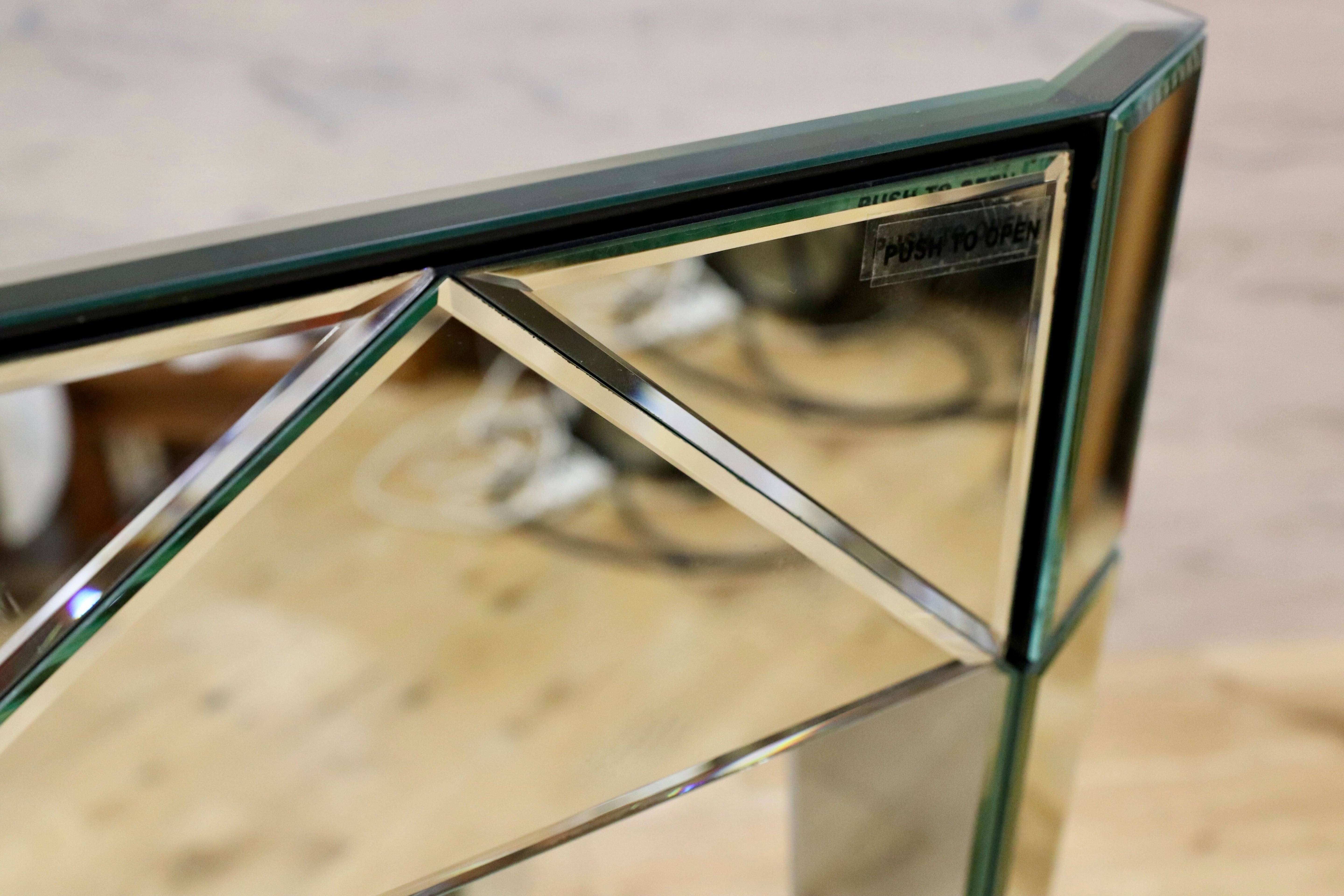 GMIK571○KARE / カレ ファンハウス デスク コンソール サイドボード 全面ミラー 廃番 定価18.5万 ※訳あり