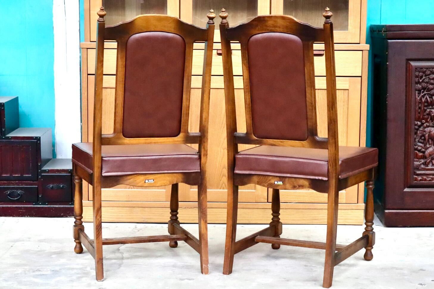 GMIS494D○karimoku / カリモク オールドカリモク ダイニングチェア アームレスチェア 椅子 2脚セット ブナ材 クラシック ヴィンテージ