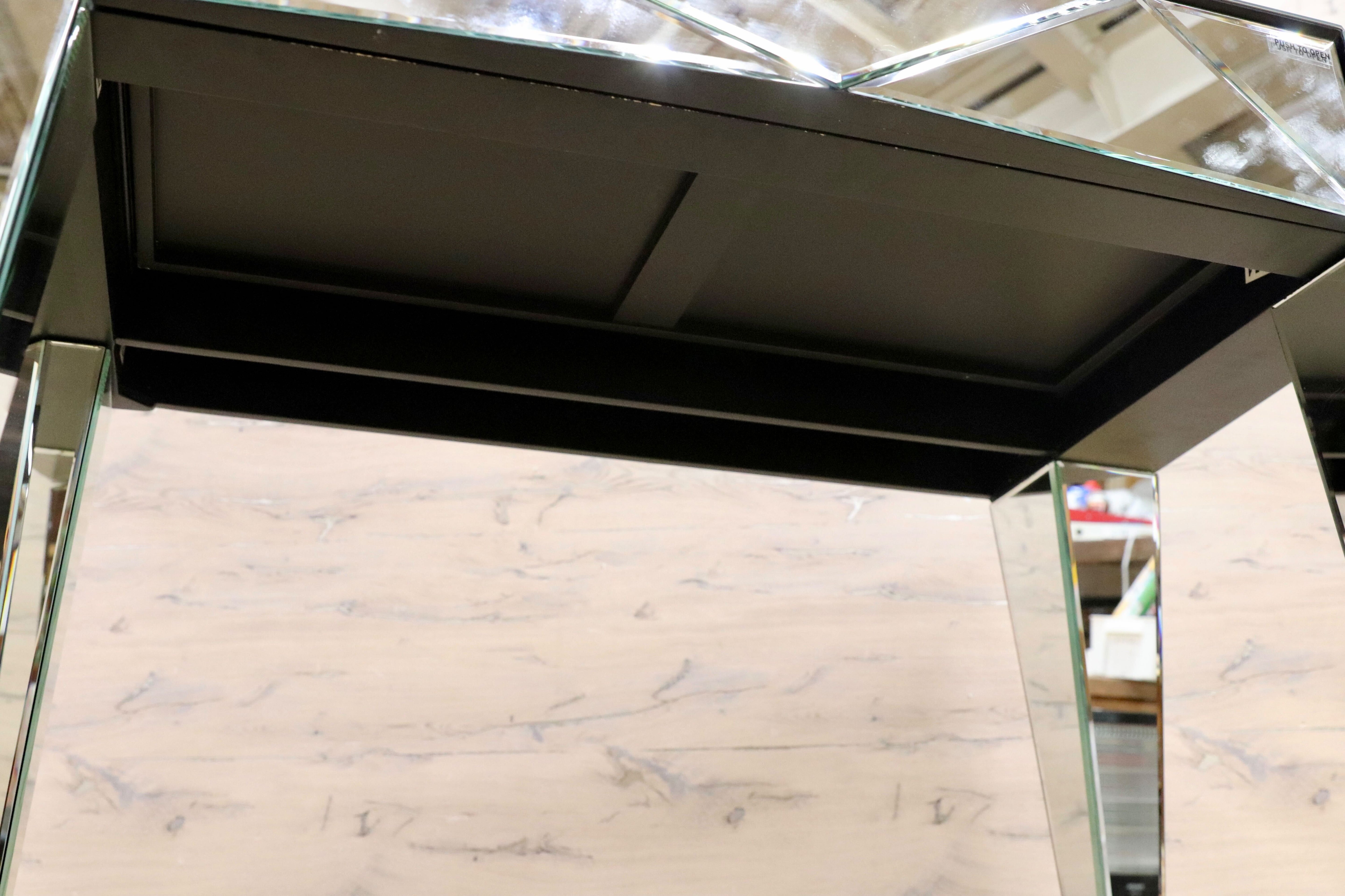 GMIK571○KARE / カレ ファンハウス デスク コンソール サイドボード 全面ミラー 廃番 定価18.5万 ※訳あり