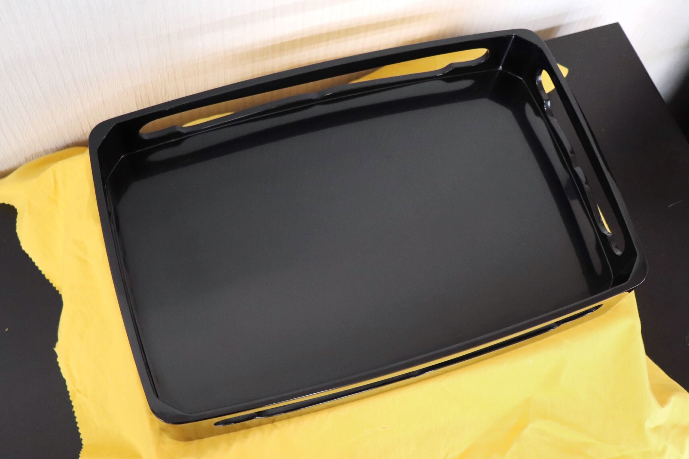 GMFH185A○輪島塗り お膳 盆 和善 トレイ 黒塗り 御会席膳 若松 伝統工芸 美品