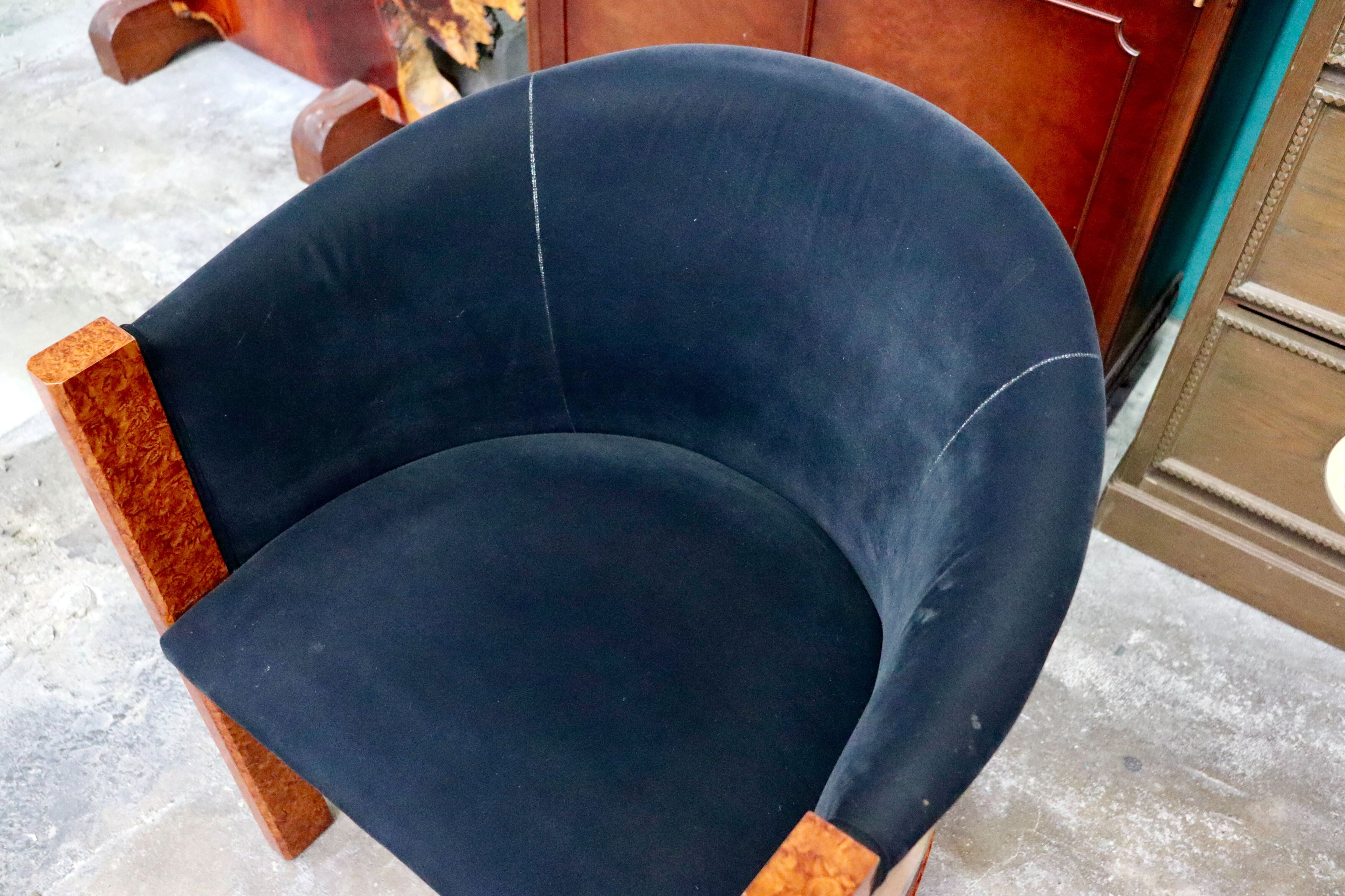 GMIK637E◯ベンフェラーラコレクション 椅子 アームチェア ファブリック Pepe Benlliure ペペ・ベンリウレ 象嵌細工 レッドウッド 希少