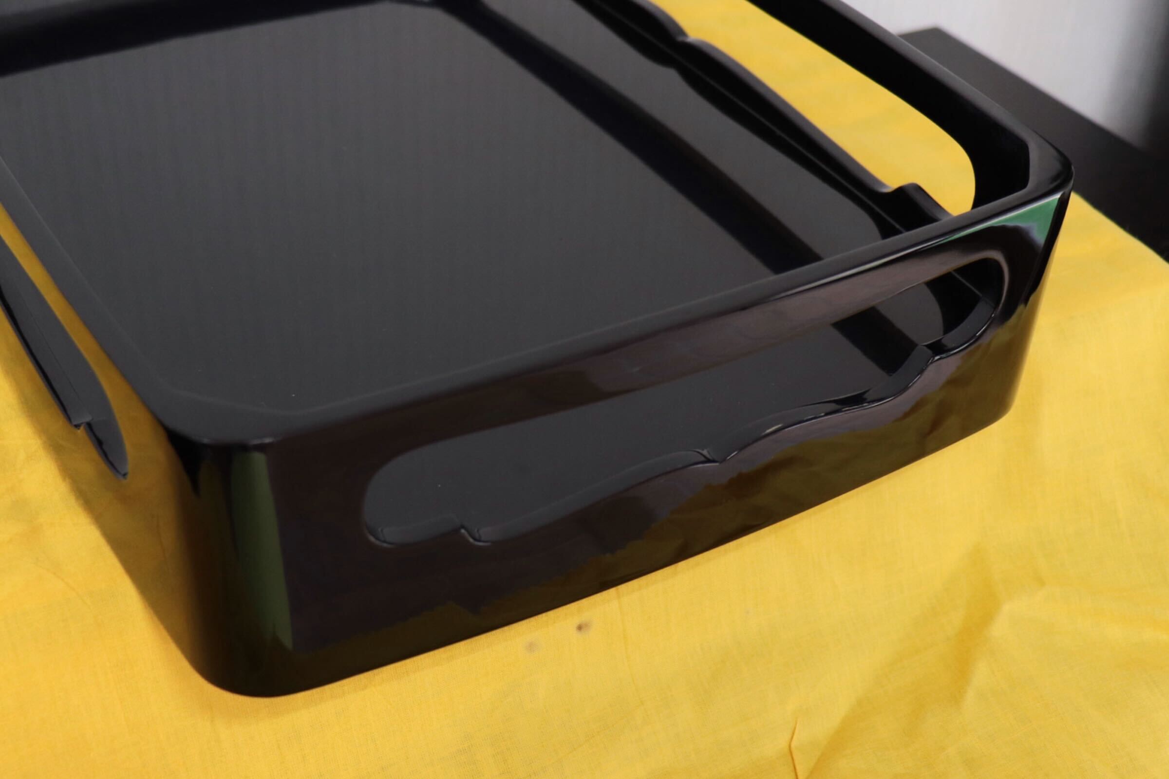 GMFH185A○輪島塗り お膳 盆 和善 トレイ 黒塗り 御会席膳 若松 伝統工芸 美品