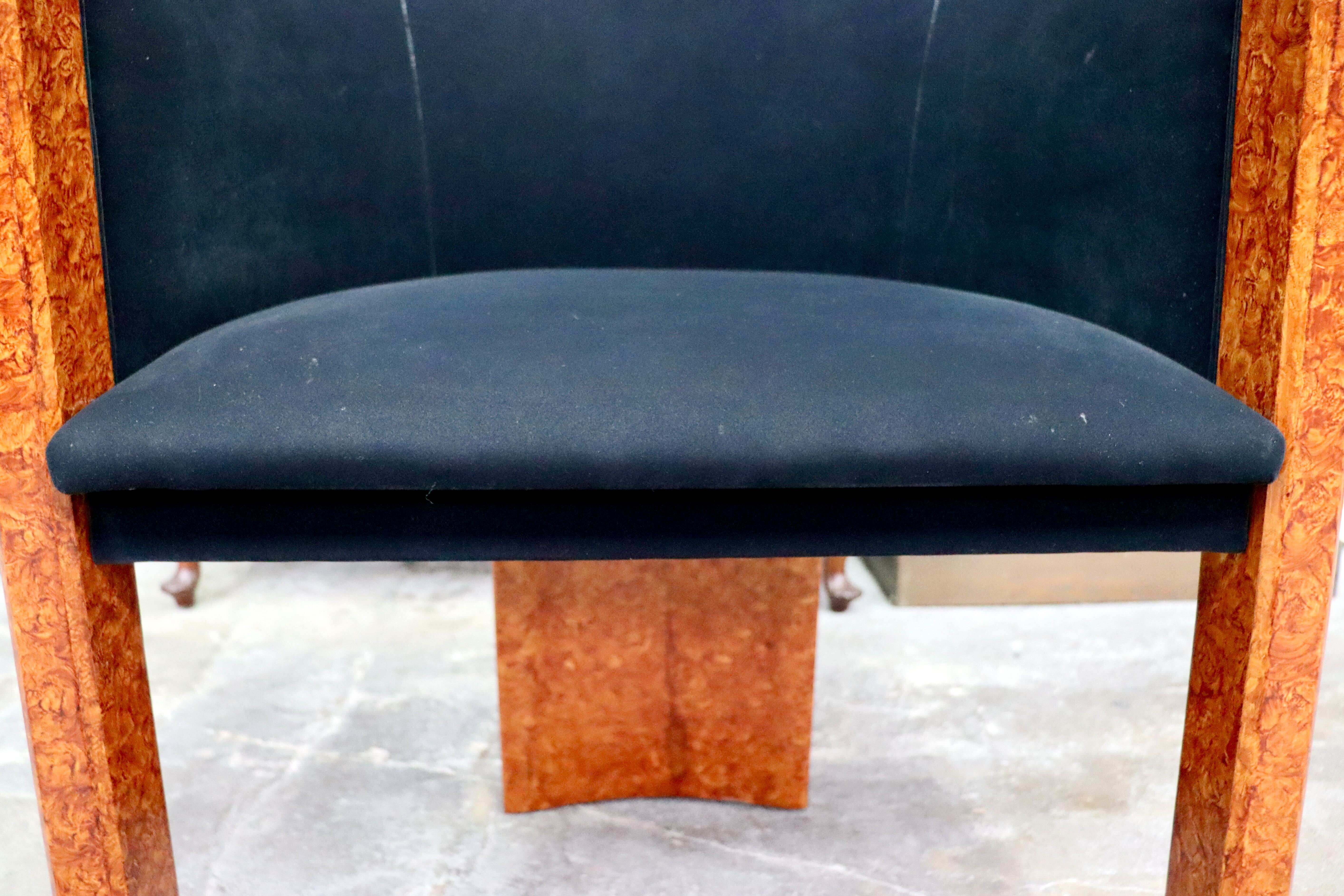 GMIK637E◯ベンフェラーラコレクション 椅子 アームチェア ファブリック Pepe Benlliure ペペ・ベンリウレ 象嵌細工 レッドウッド 希少