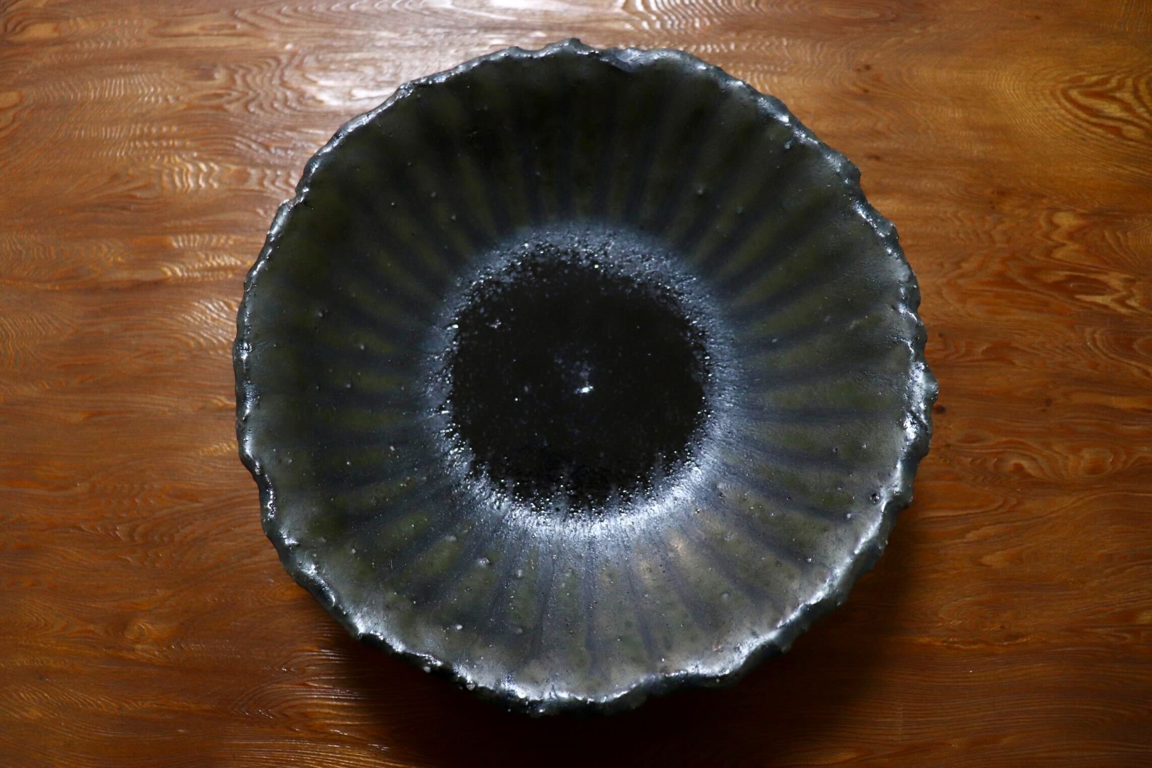 GMIO454B○千代市陶房 清水万佐年 丹波焼 皿 陶器 丹波篠山 伝統工芸 未使用