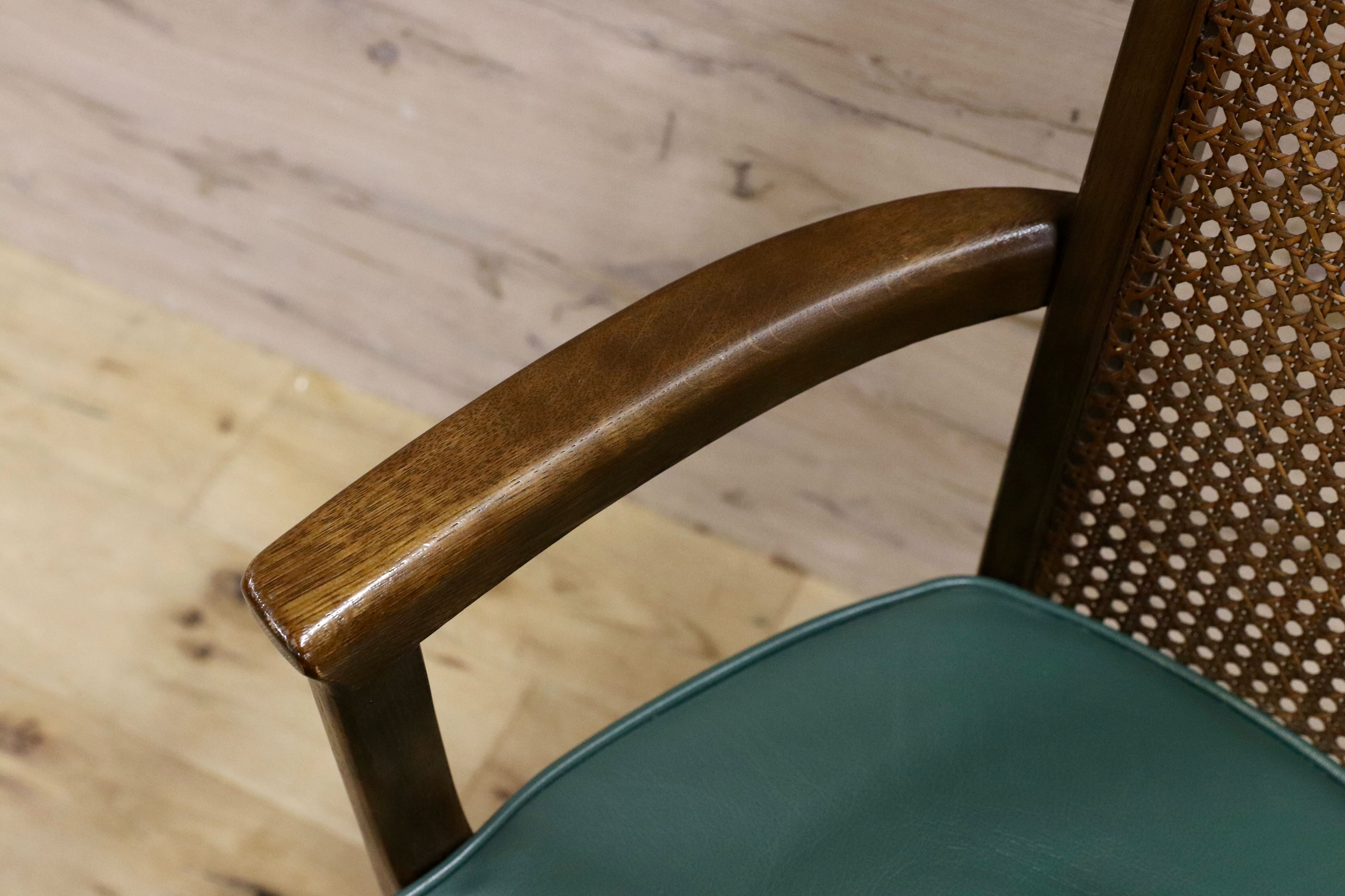 GMHS404A○domani / ドマーニ カリモク karimoku ダイニングチェア アームチェア 椅子 本革 レザー グリーン クラシック チェア