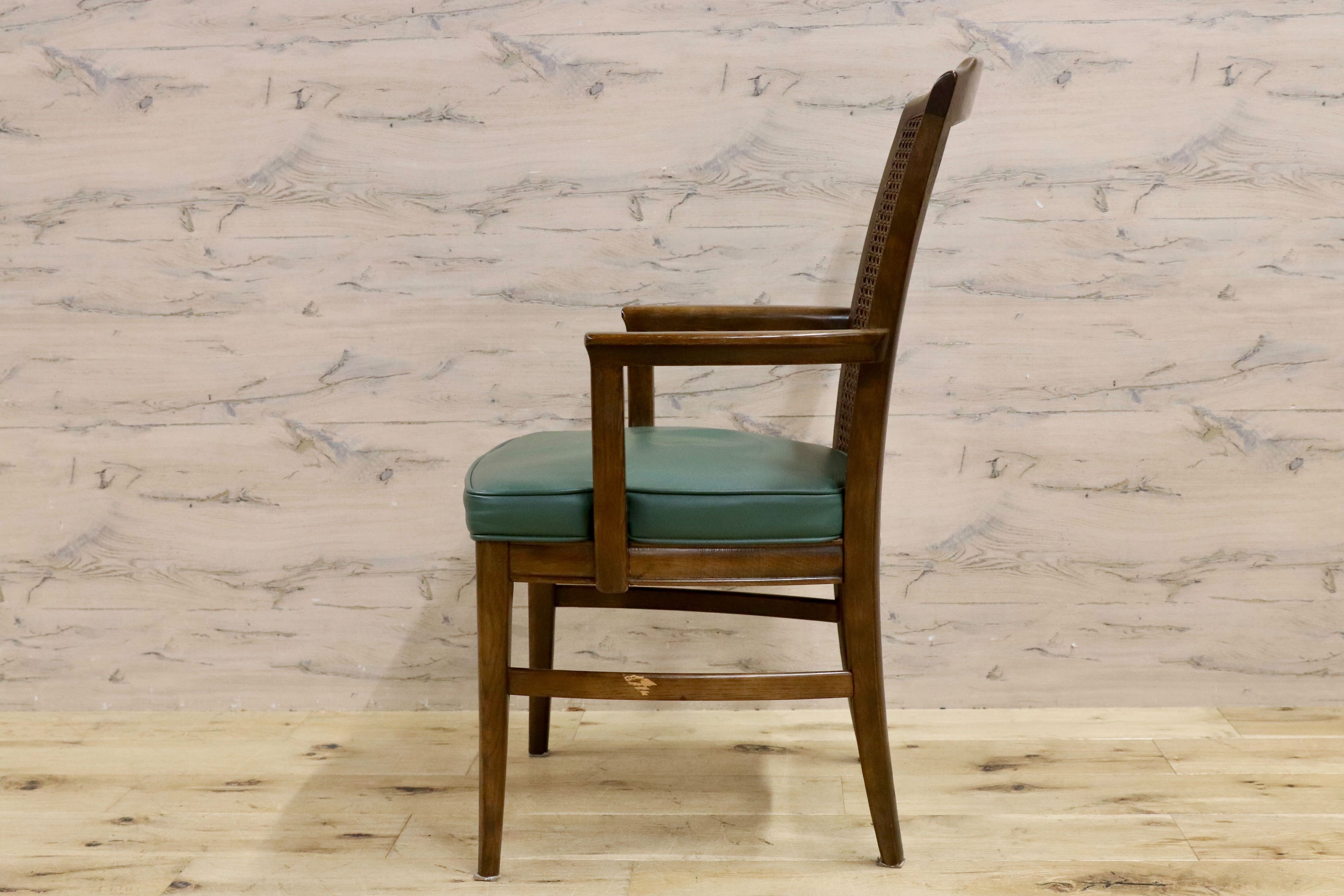 GMHS404A○domani / ドマーニ カリモク karimoku ダイニングチェア アームチェア 椅子 本革 レザー グリーン クラシック チェア