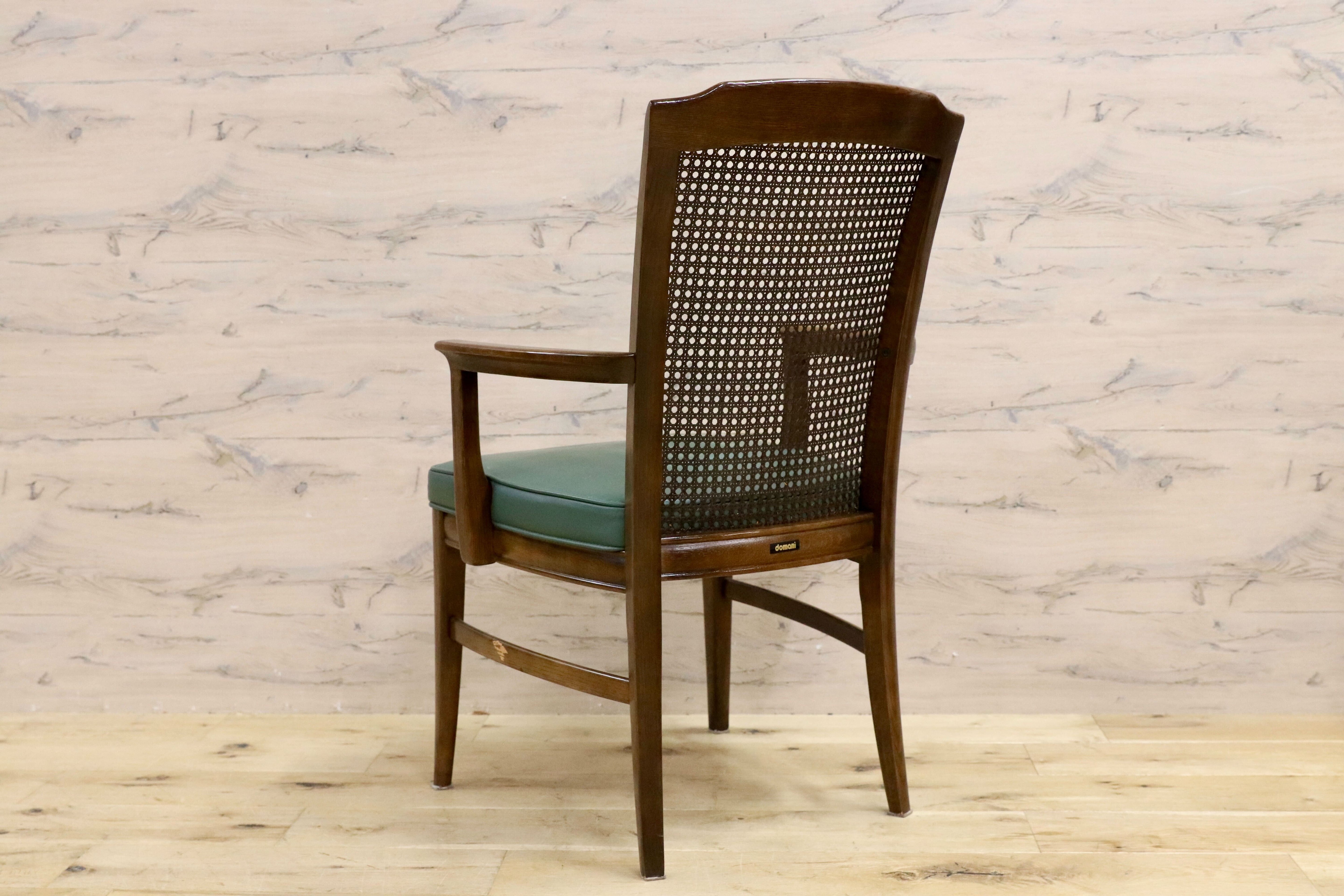 GMHS404A○domani / ドマーニ カリモク karimoku ダイニングチェア アームチェア 椅子 本革 レザー グリーン クラシック チェア