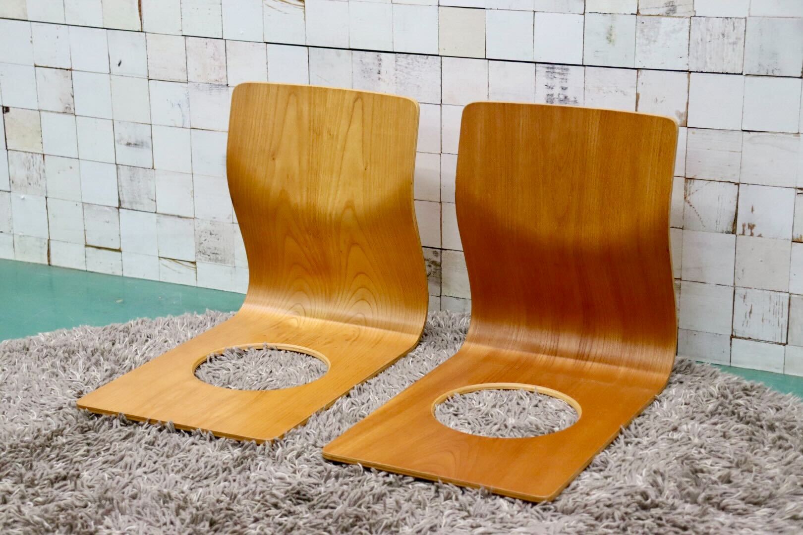 天童木工 5万「S-5046MP-NT」座椅子 2脚セット メープル材 藤森健次