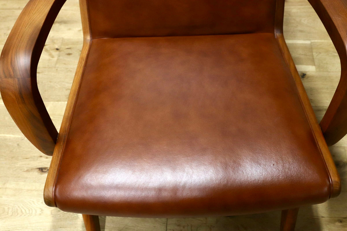 GMJK417○SHIGIYAMA / シギヤマ家具工業 GREEN YUZU イージーチェア 1人掛けソファ 岩倉榮利 ウォールナット 本革 ラウンジチェア