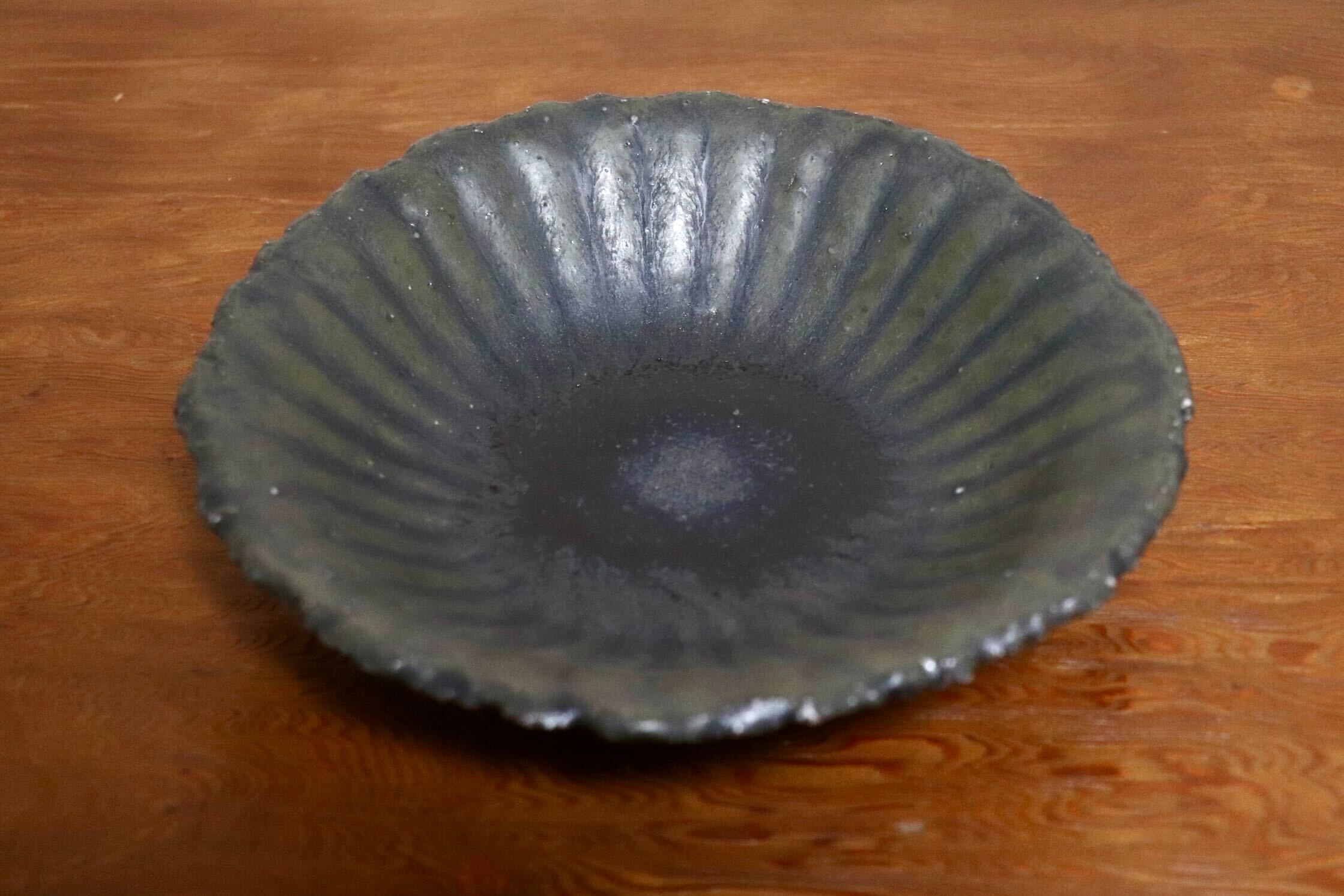 GMIO454D○千代市陶房 清水万佐年 丹波焼 皿 陶器 丹波篠山 伝統工芸 未使用