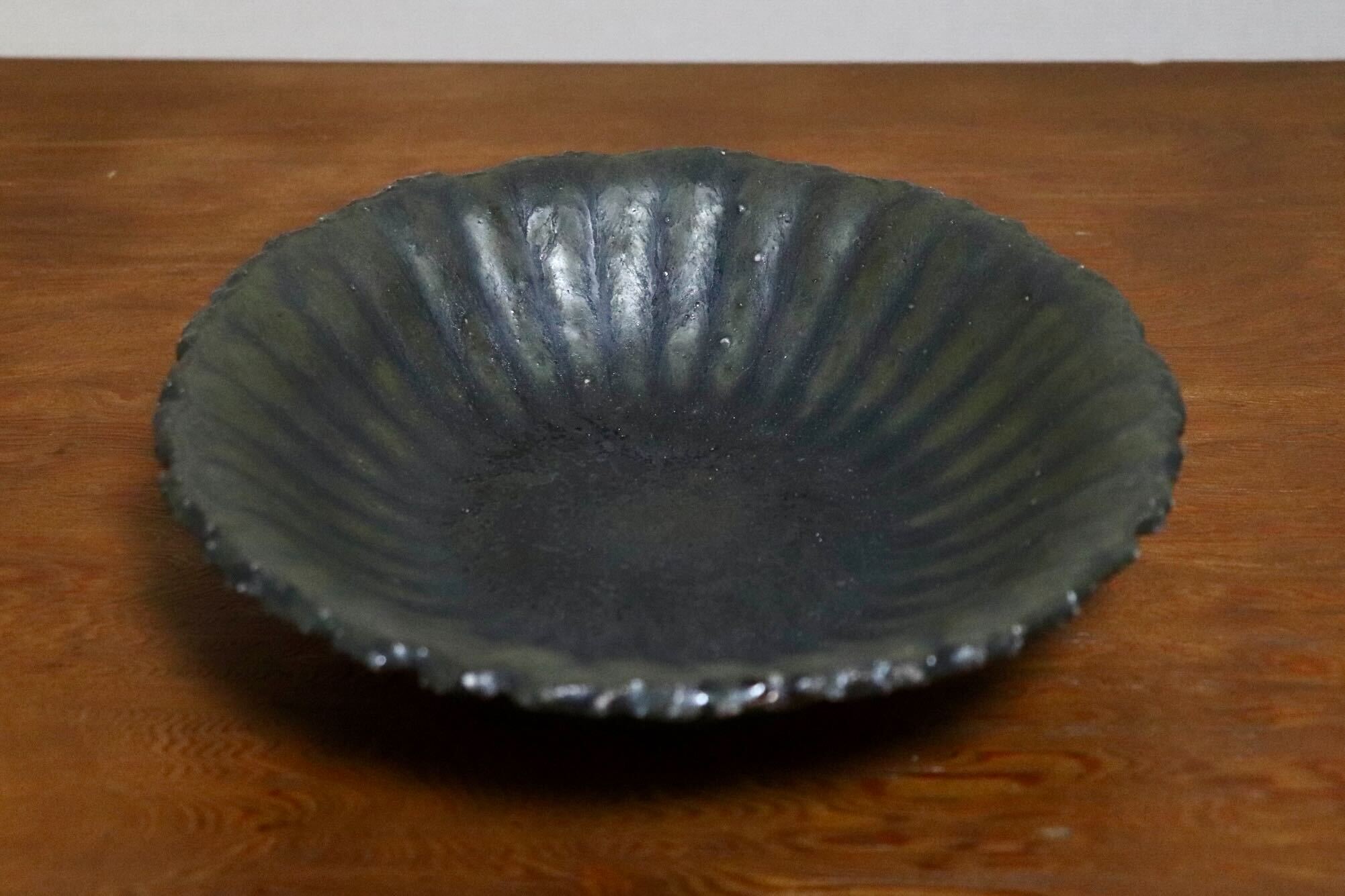 GMIO454E○千代市陶房 清水万佐年 丹波焼 皿 陶器 丹波篠山 伝統工芸 未使用