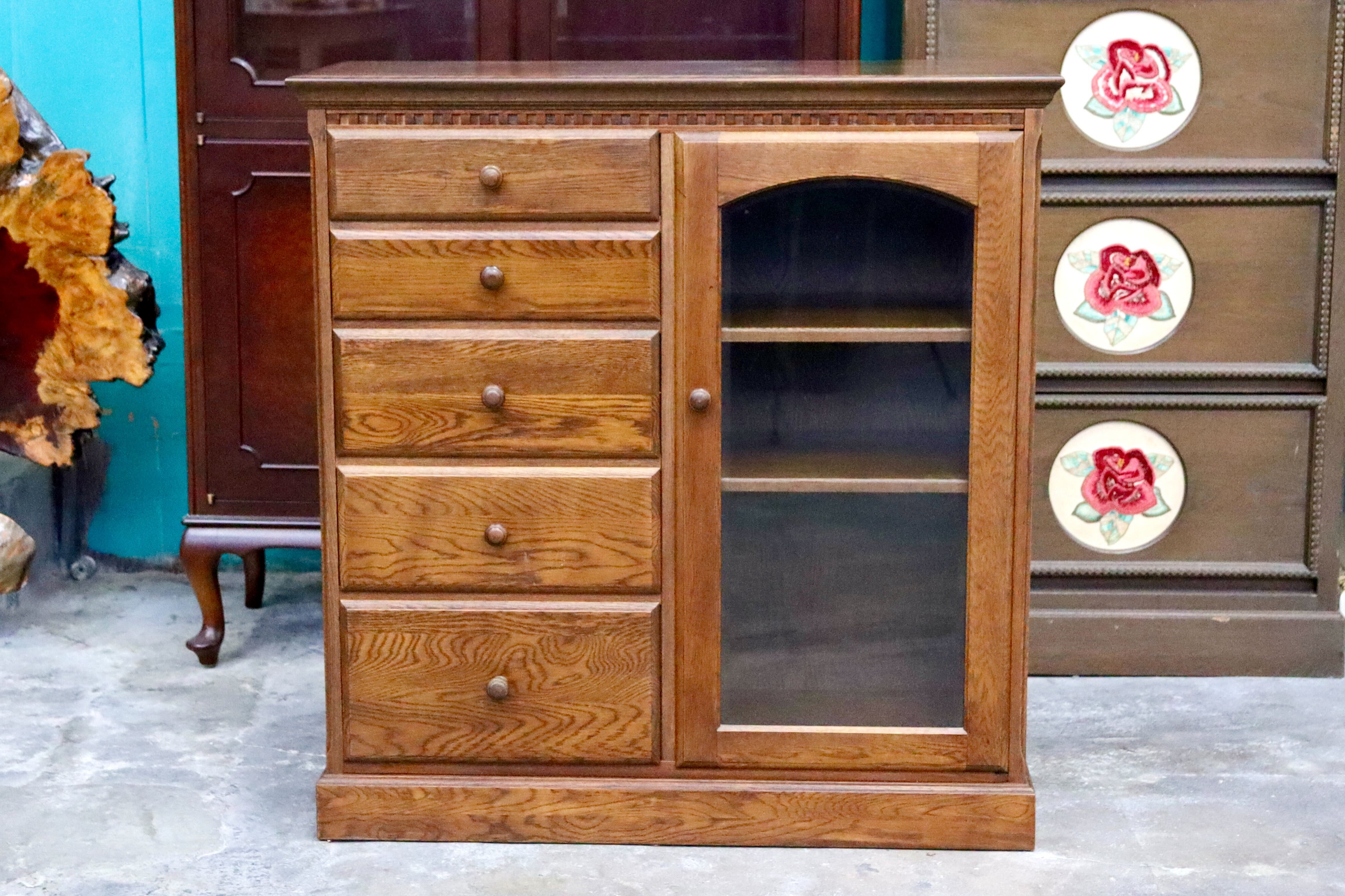 GMIS392○サイドボード リビングボード キャビネット 電話台 飾り棚 収納 木製 チェスト 引き出し カントリー レトロ アンティーク