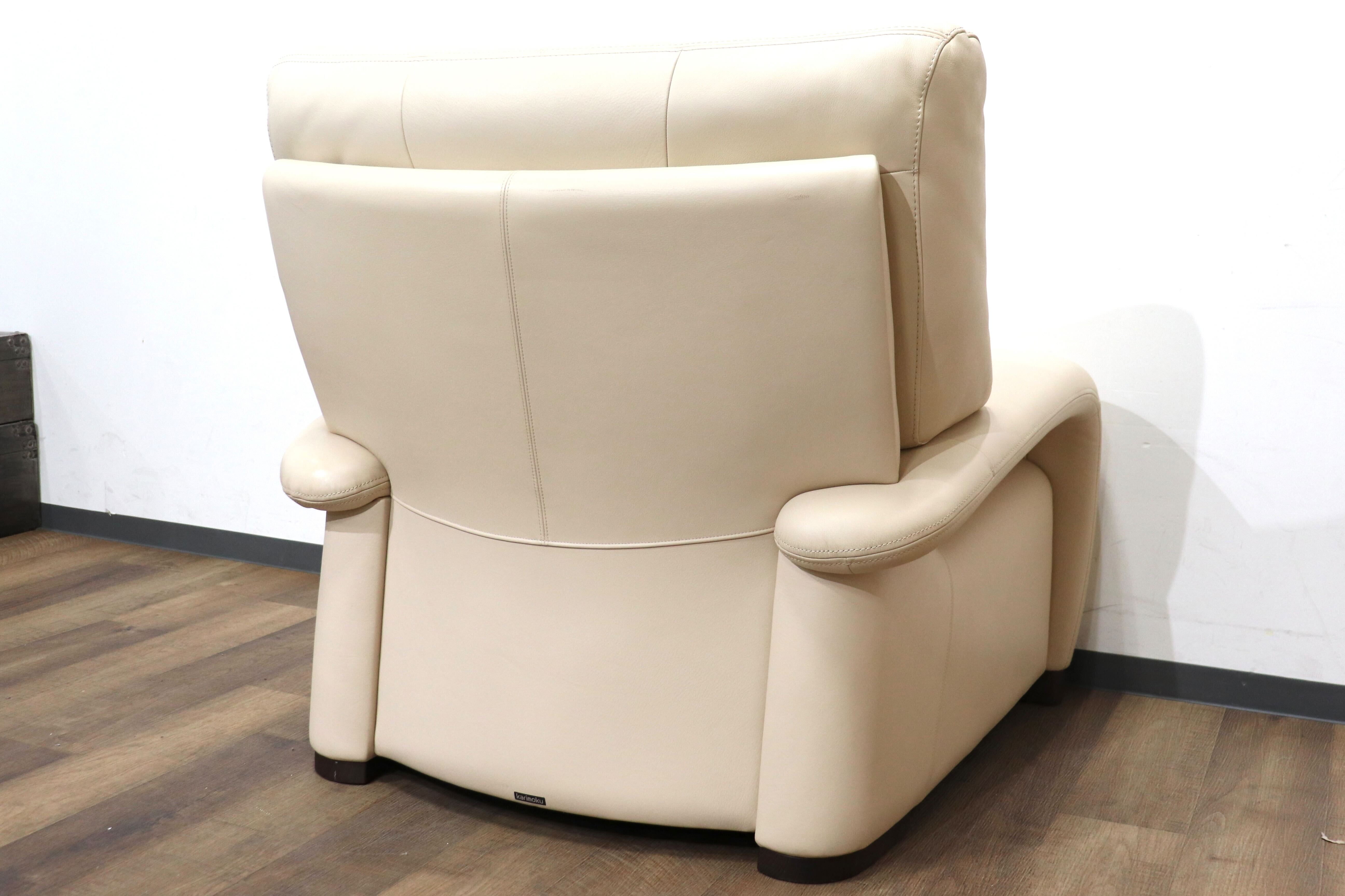 GMHN254A○karimoku / カリモク 1人掛けソファ シングルソファ ラウンジソファ アームチェア 応接 ハイバック 本革 モダン 国産家具