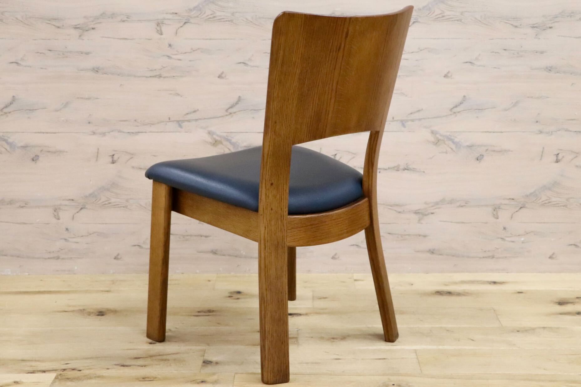 GMHH283A○シラカワ / shirakawa ダイニングチェア アームレスチェア 椅子 飛騨の家具 合皮 和モダン ブルー ダイニングチェア