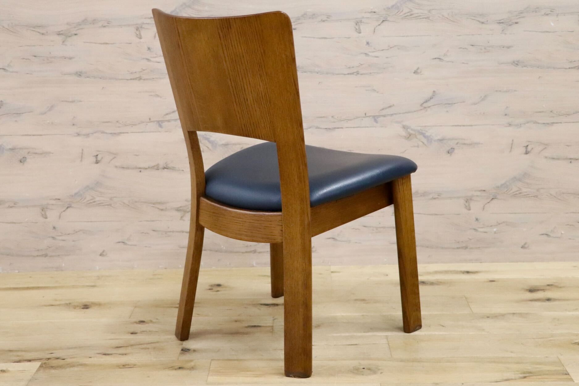 GMHH283A○シラカワ / shirakawa ダイニングチェア アームレスチェア 椅子 飛騨の家具 合皮 和モダン ブルー ダイニングチェア