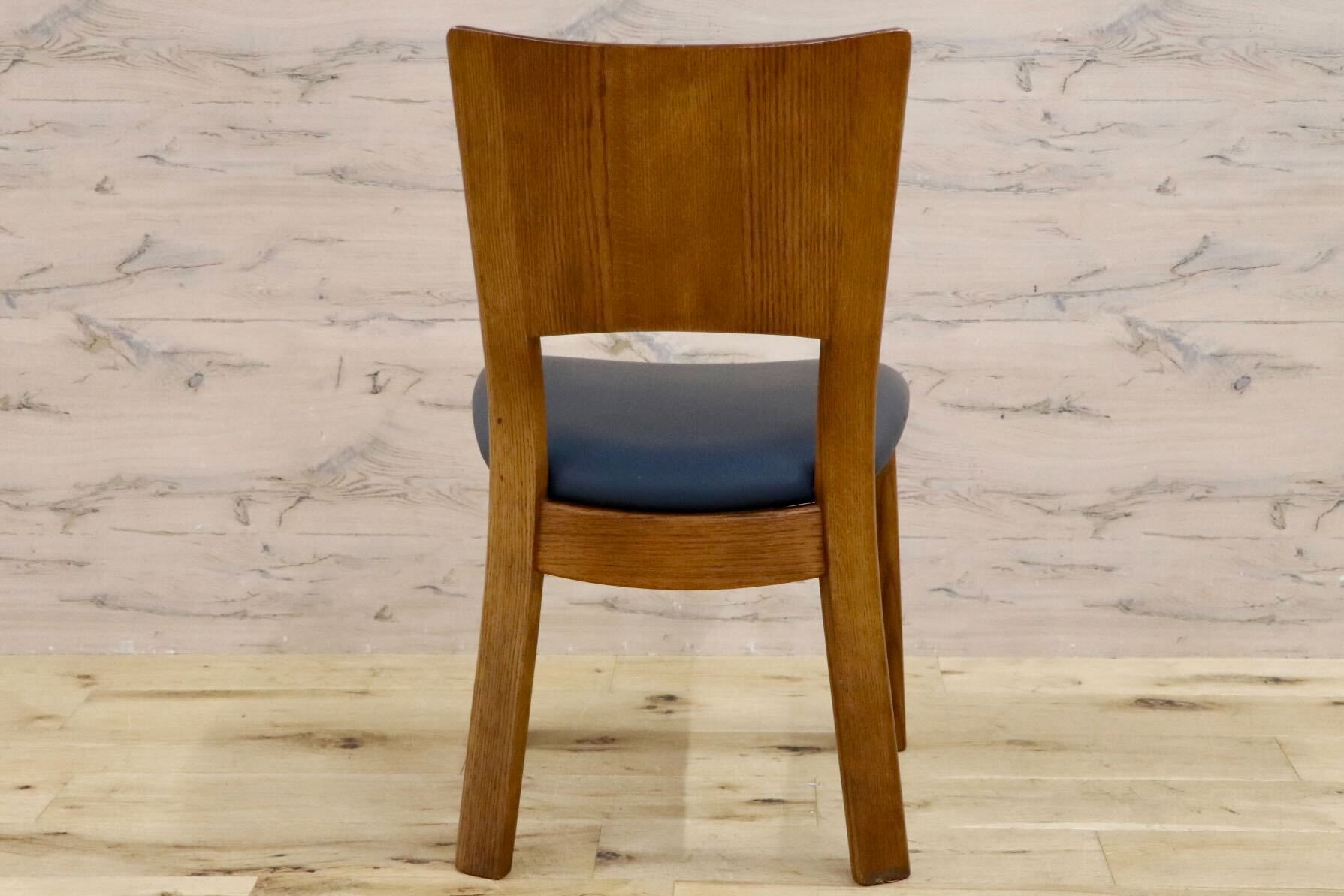 GMHH283A○シラカワ / shirakawa ダイニングチェア アームレスチェア 椅子 飛騨の家具 合皮 和モダン ブルー ダイニングチェア