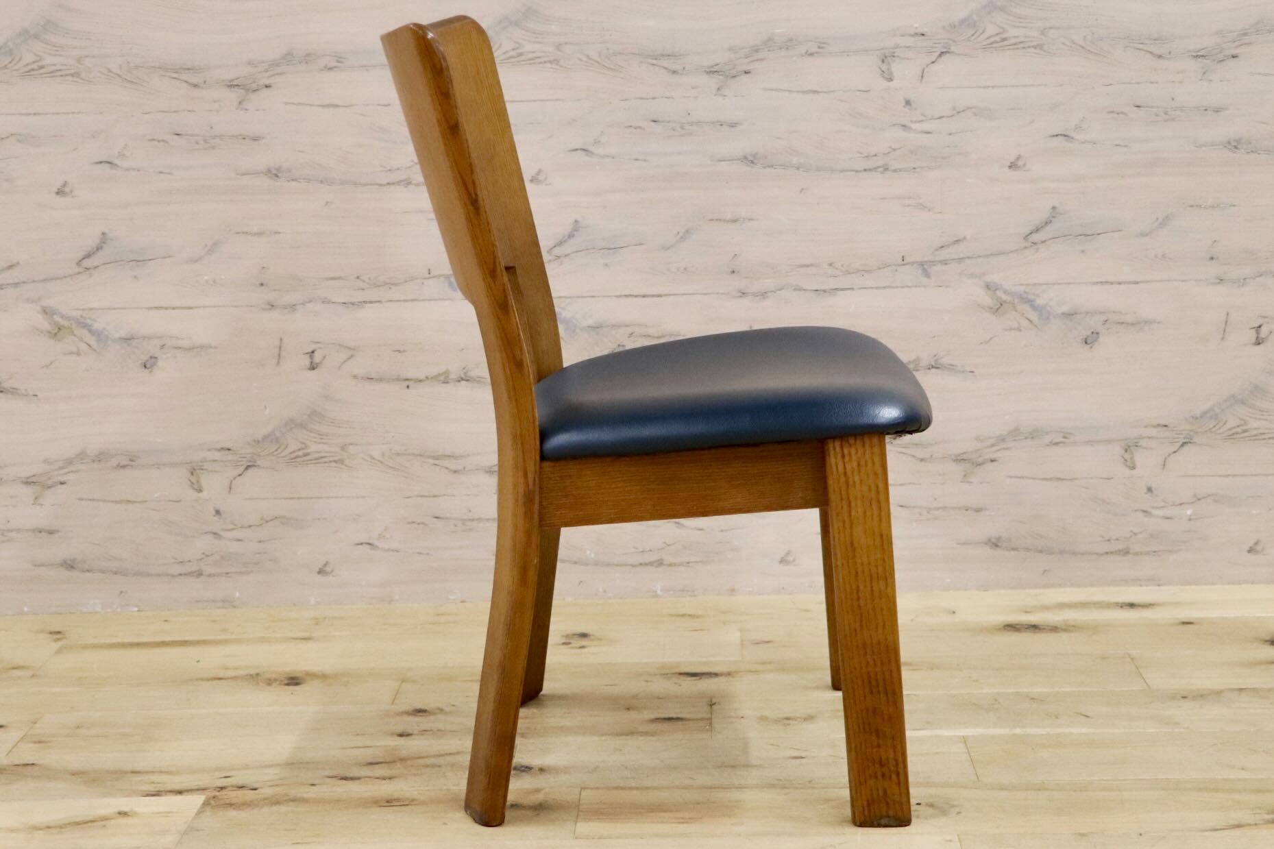 GMHH283A○シラカワ / shirakawa ダイニングチェア アームレスチェア 椅子 飛騨の家具 合皮 和モダン ブルー ダイニングチェア