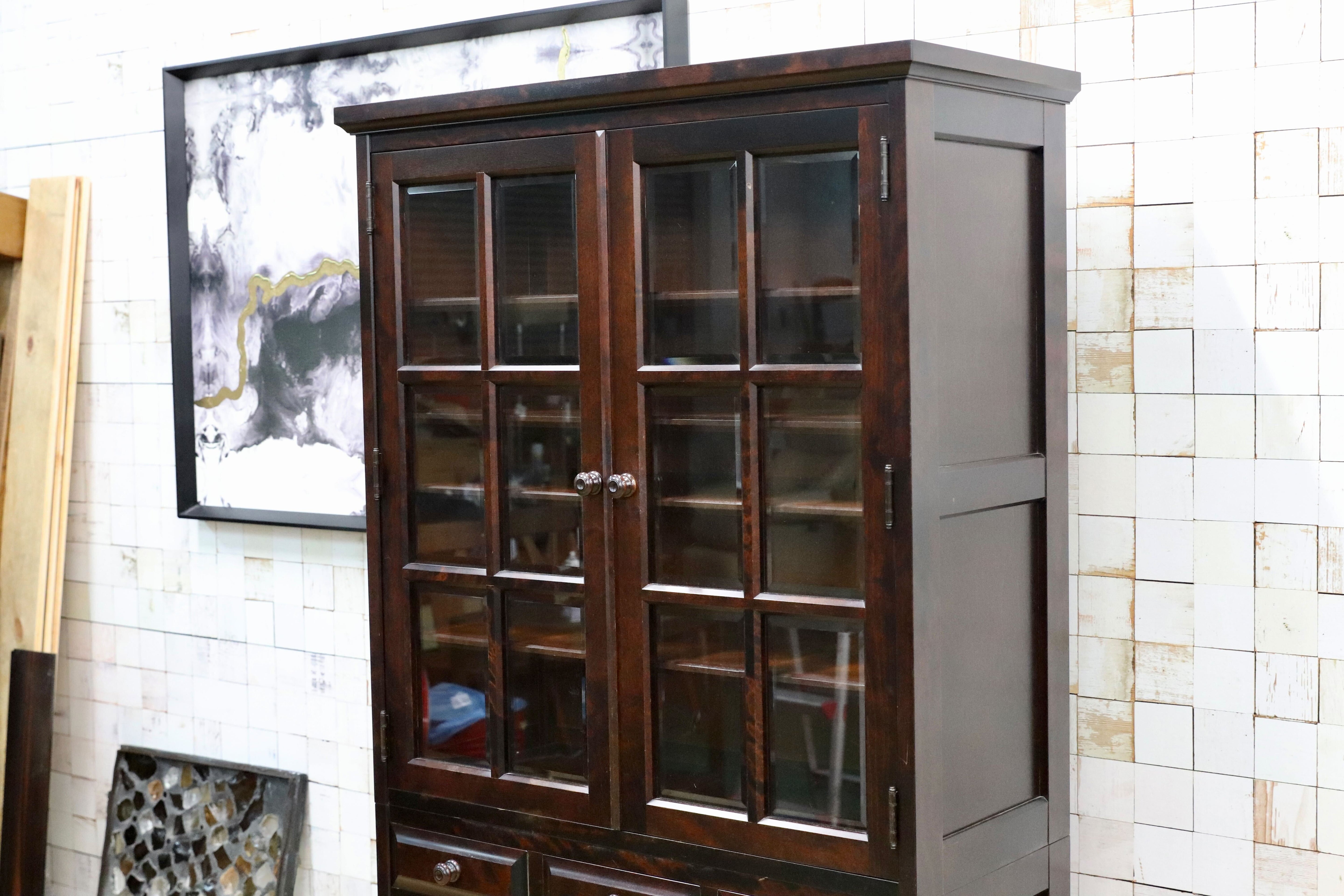 GMIS321○北海道民芸家具 食器棚 飾り棚 キャビネット 水屋棚 キッチンボード 飛騨産業 和モダン 和家具 レトロ