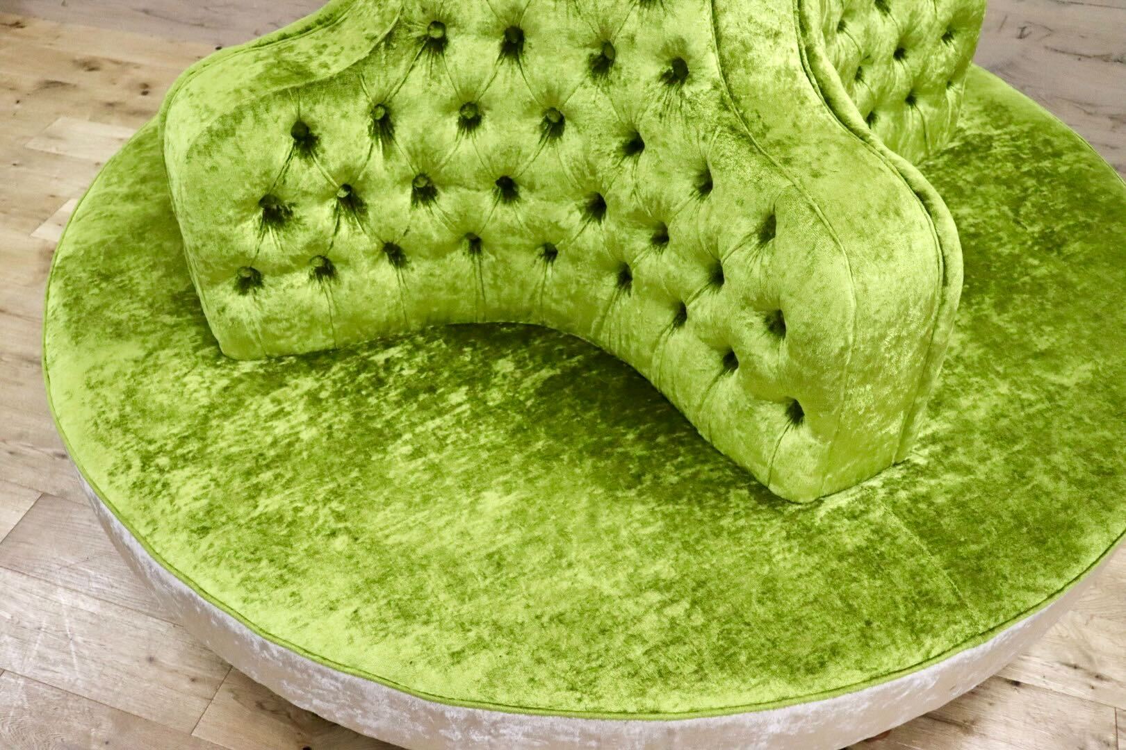 GMHK129○西洋アンティーク調 ラウンドソファ 4人掛けソファ ファブリック ロビー ラウンジ クラシック 展示品 検) HALO ORIVER HARE※発送不可