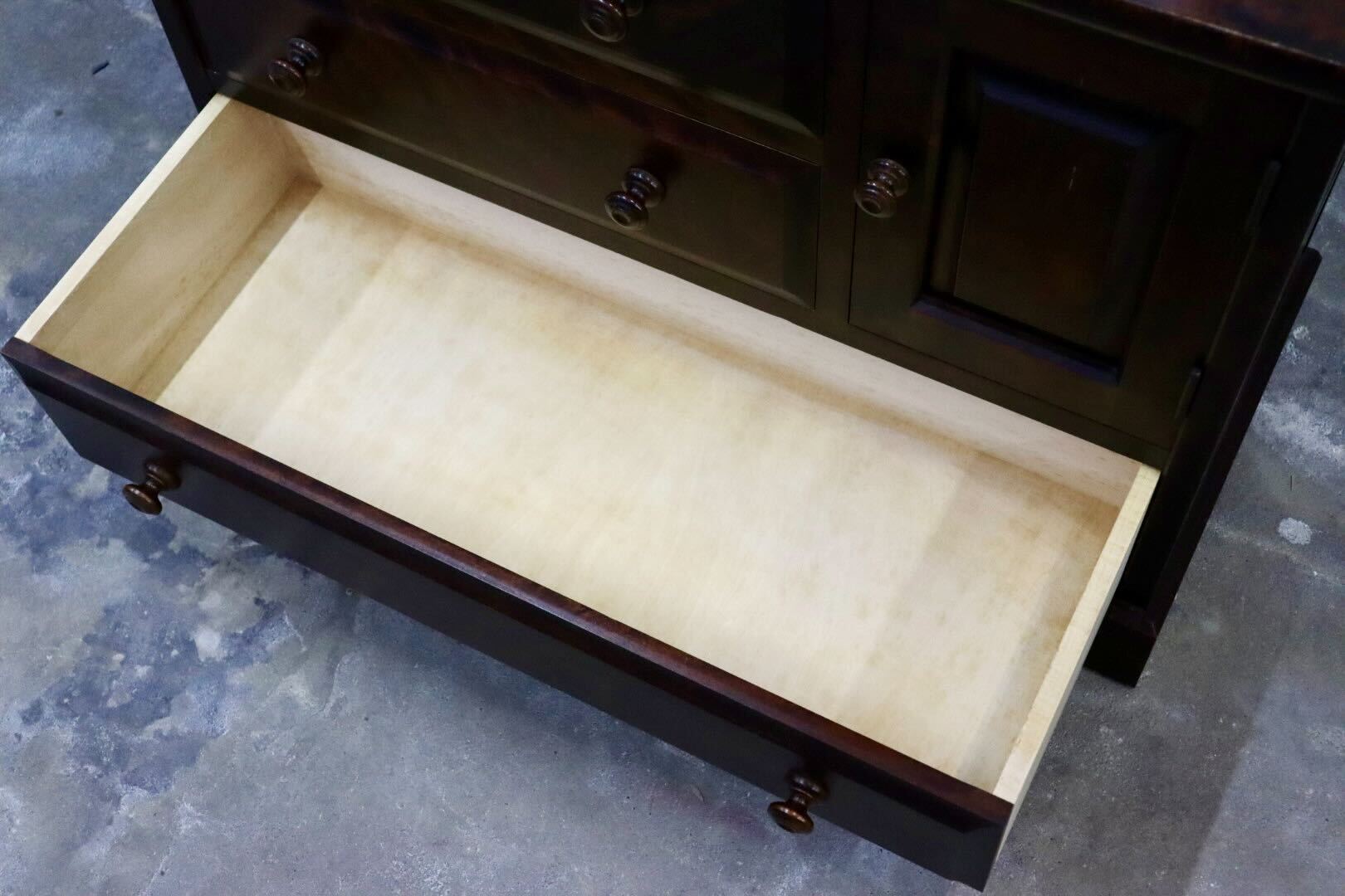 GMHH449B○北海道民芸家具 ドレッサー 鏡台 化粧台 ミラー チェスト 収納家具 樺材 無垢 和家具 和モダン 古民家 レトロ アンティーク