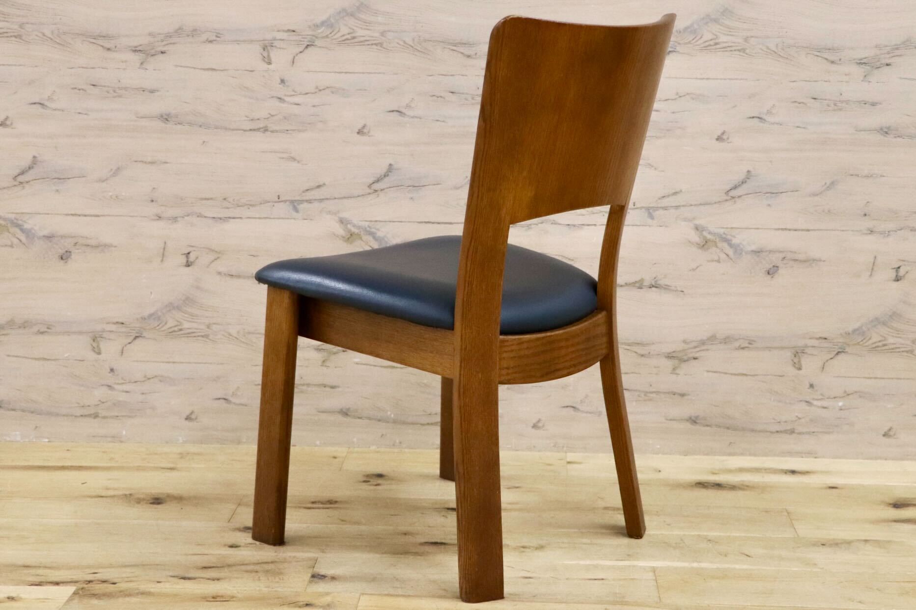 GMHH283B○シラカワ / shirakawa ダイニングチェア アームレスチェア 椅子 飛騨の家具 合皮 和モダン ブルー ダイニングチェア