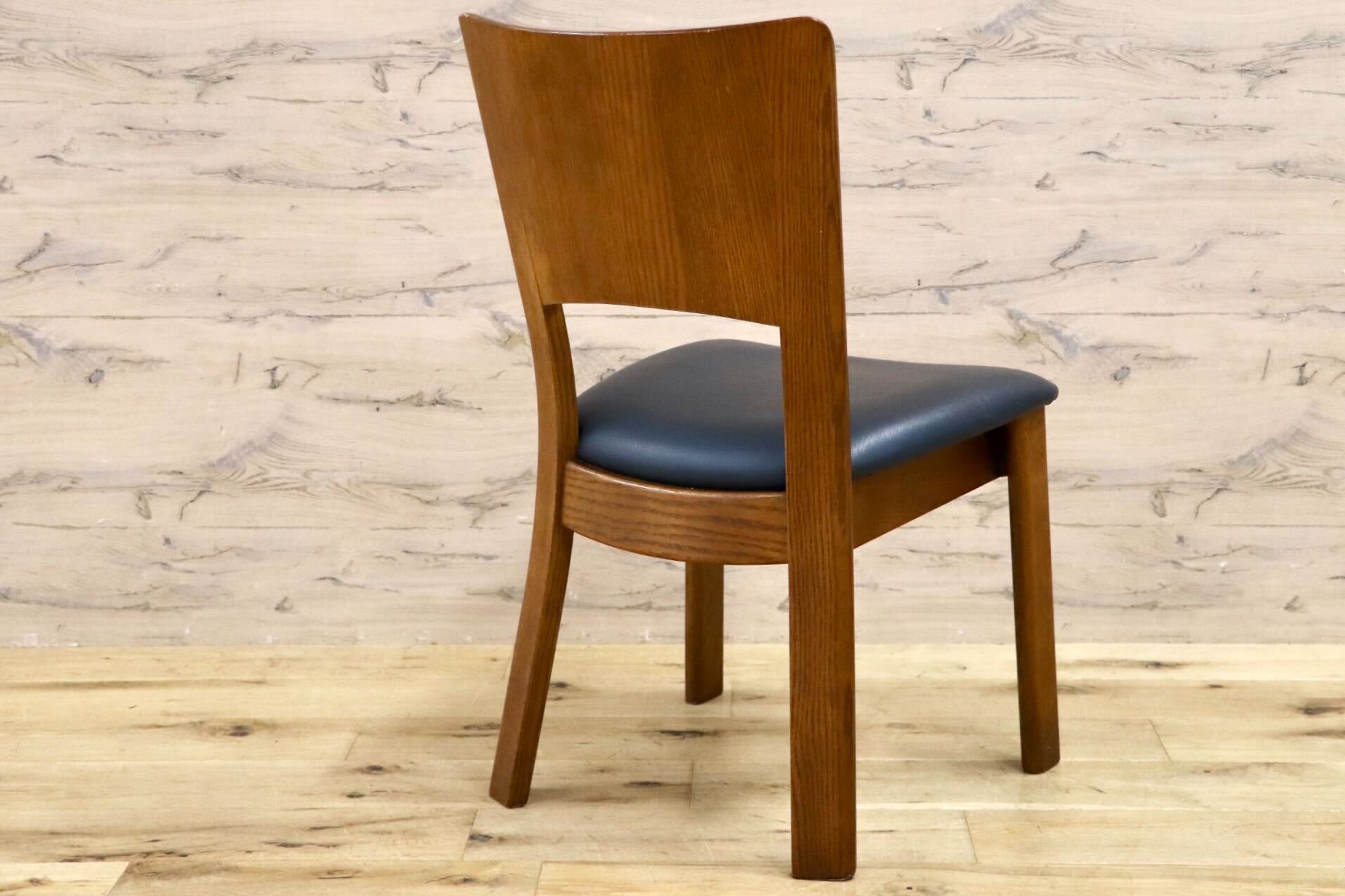 GMHH283B○シラカワ / shirakawa ダイニングチェア アームレスチェア 椅子 飛騨の家具 合皮 和モダン ブルー ダイニングチェア