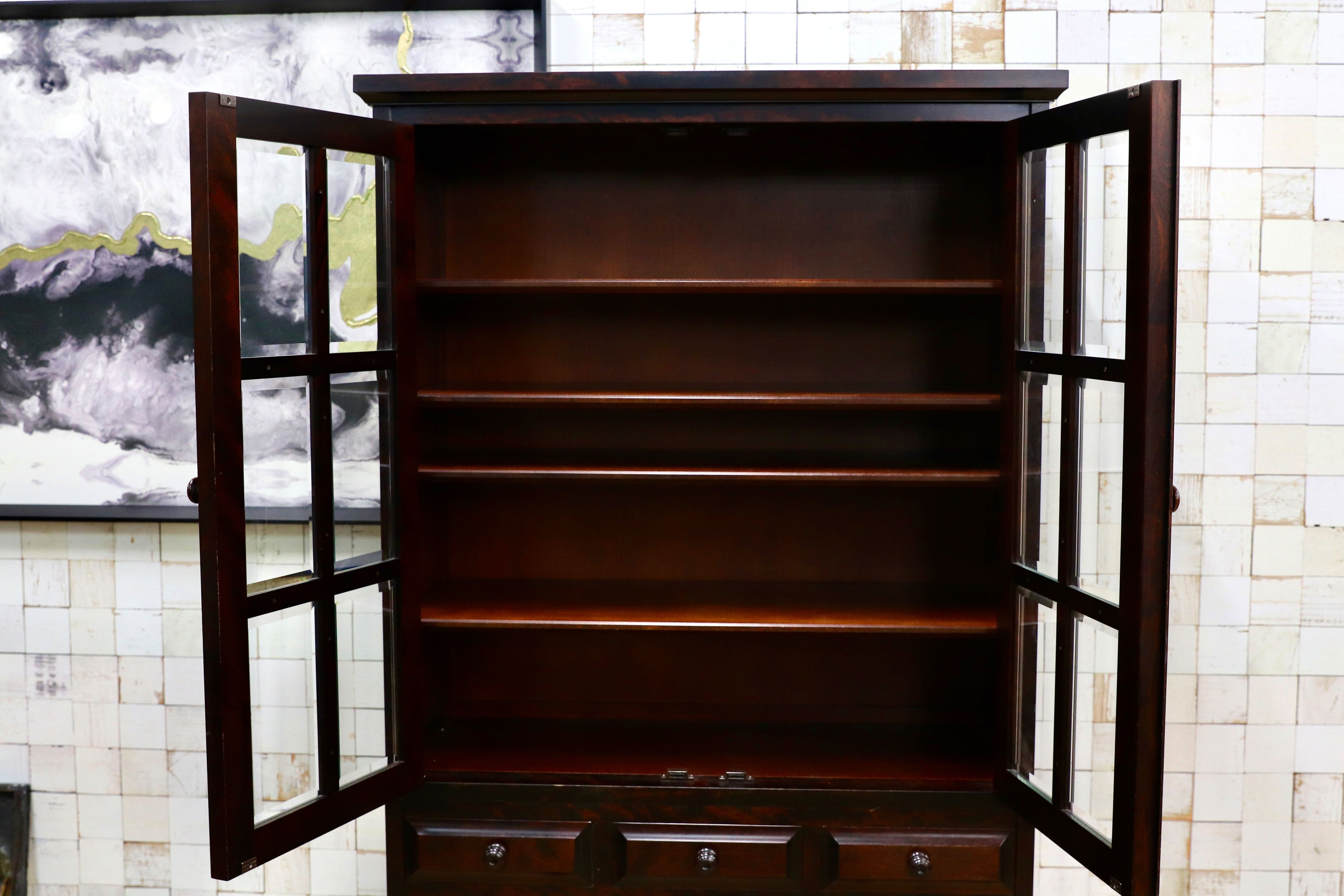 GMIS321○北海道民芸家具 食器棚 飾り棚 キャビネット 水屋棚 キッチンボード 飛騨産業 和モダン 和家具 レトロ