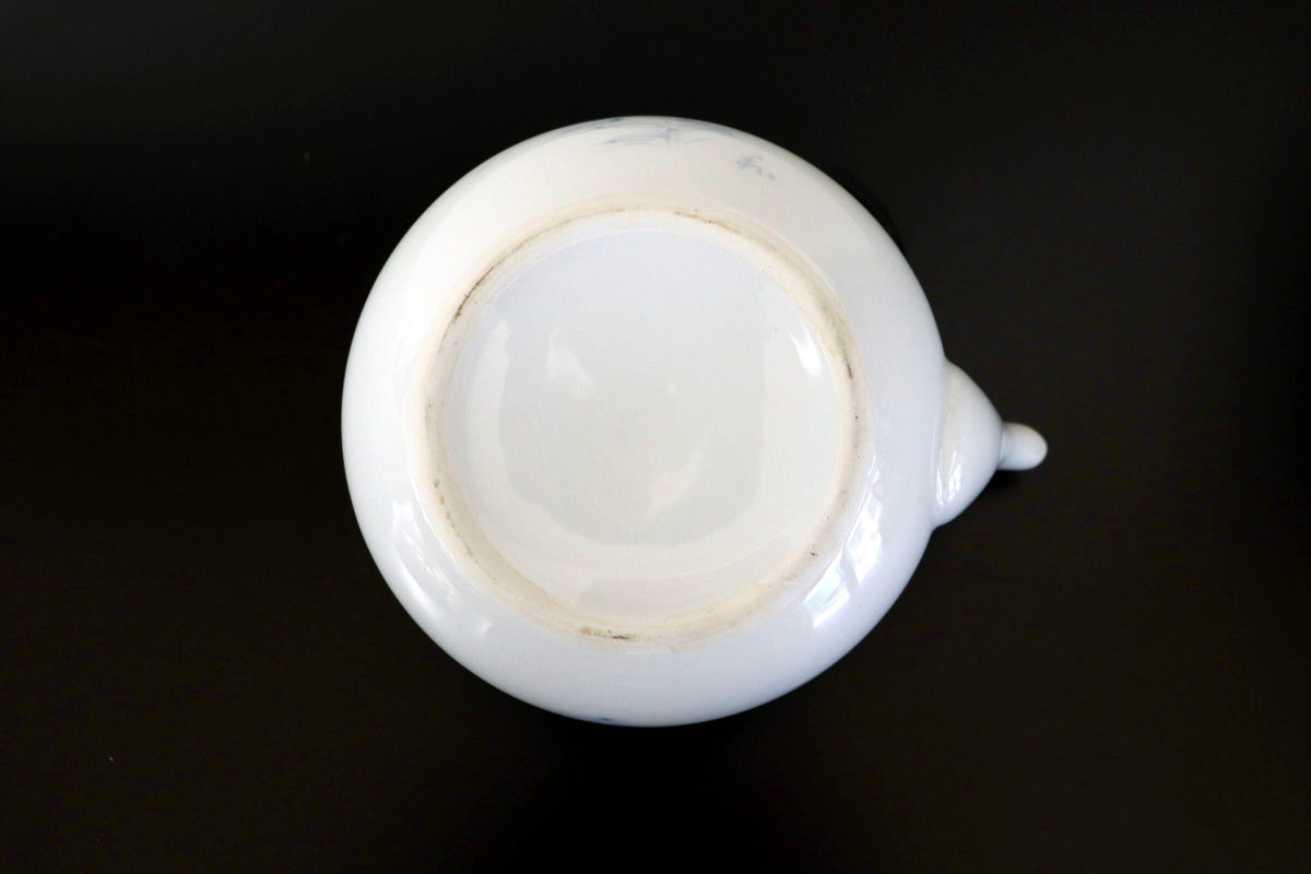 GMJH332AO○有田焼 柳山作 急須茶器揃 急須 湯呑 汲出 仙茶 染付小花柄 和食器 茶器 陶器 在銘 和モダン 5客セット