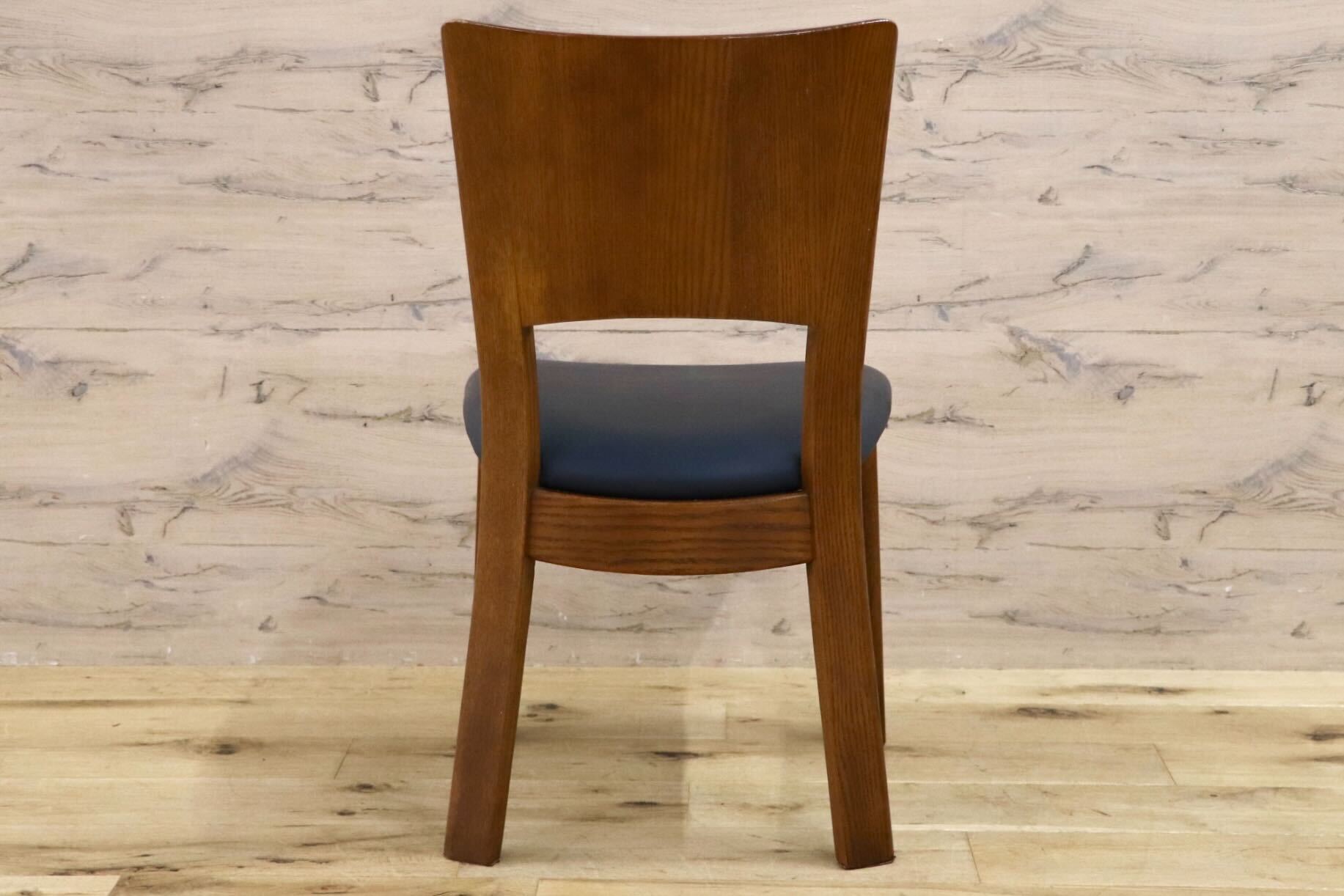 GMHH283B○シラカワ / shirakawa ダイニングチェア アームレスチェア 椅子 飛騨の家具 合皮 和モダン ブルー ダイニングチェア