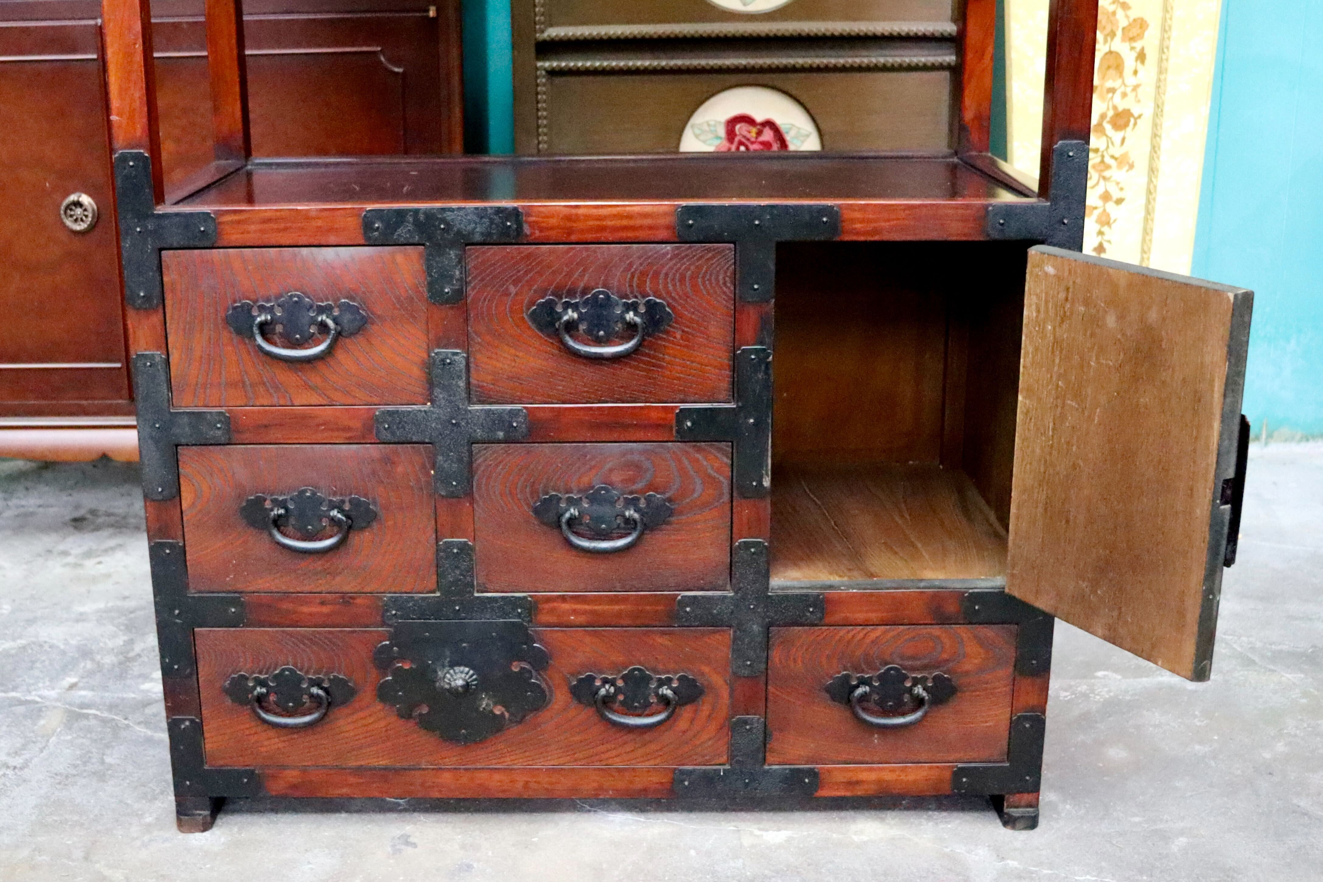 GMIH305○時代箪笥 整理箪笥 チェスト 和箪笥 和家具 飾り棚 棚 ラック 和室 和モダン 古民家 昭和 レトロ アンティーク