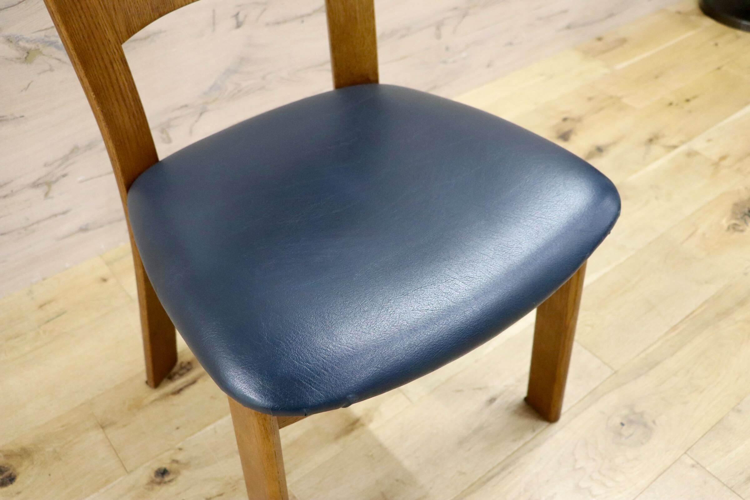 GMHH283B○シラカワ / shirakawa ダイニングチェア アームレスチェア 椅子 飛騨の家具 合皮 和モダン ブルー ダイニングチェア