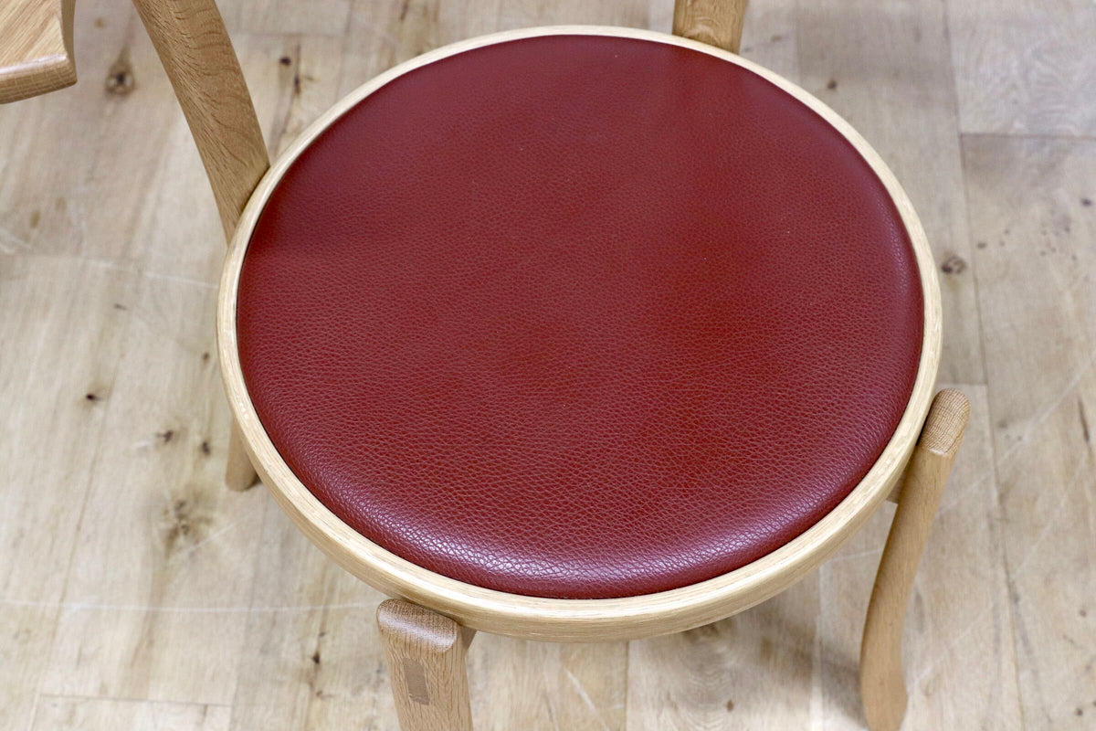 GMJS283○CONDE HOUSE / カンディハウス ルントオム ダイニングチェア 椅子 スチウレ・エング オーク材 本革 国産家具 定価約9万