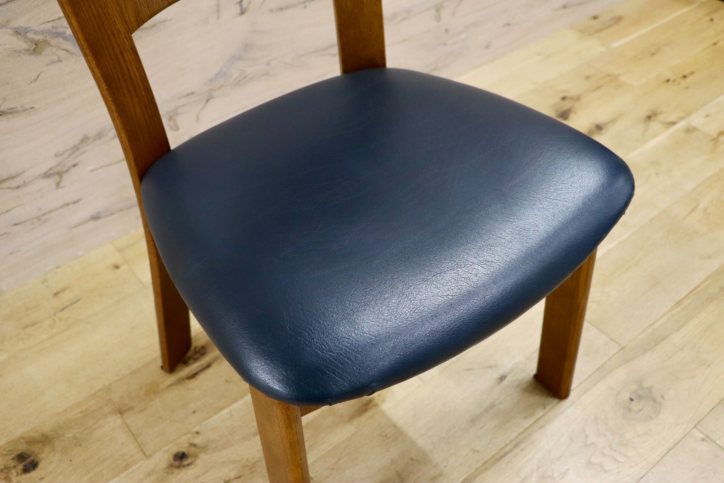 GMHH283B○シラカワ / shirakawa ダイニングチェア アームレスチェア 椅子 飛騨の家具 合皮 和モダン ブルー ダイニングチェア