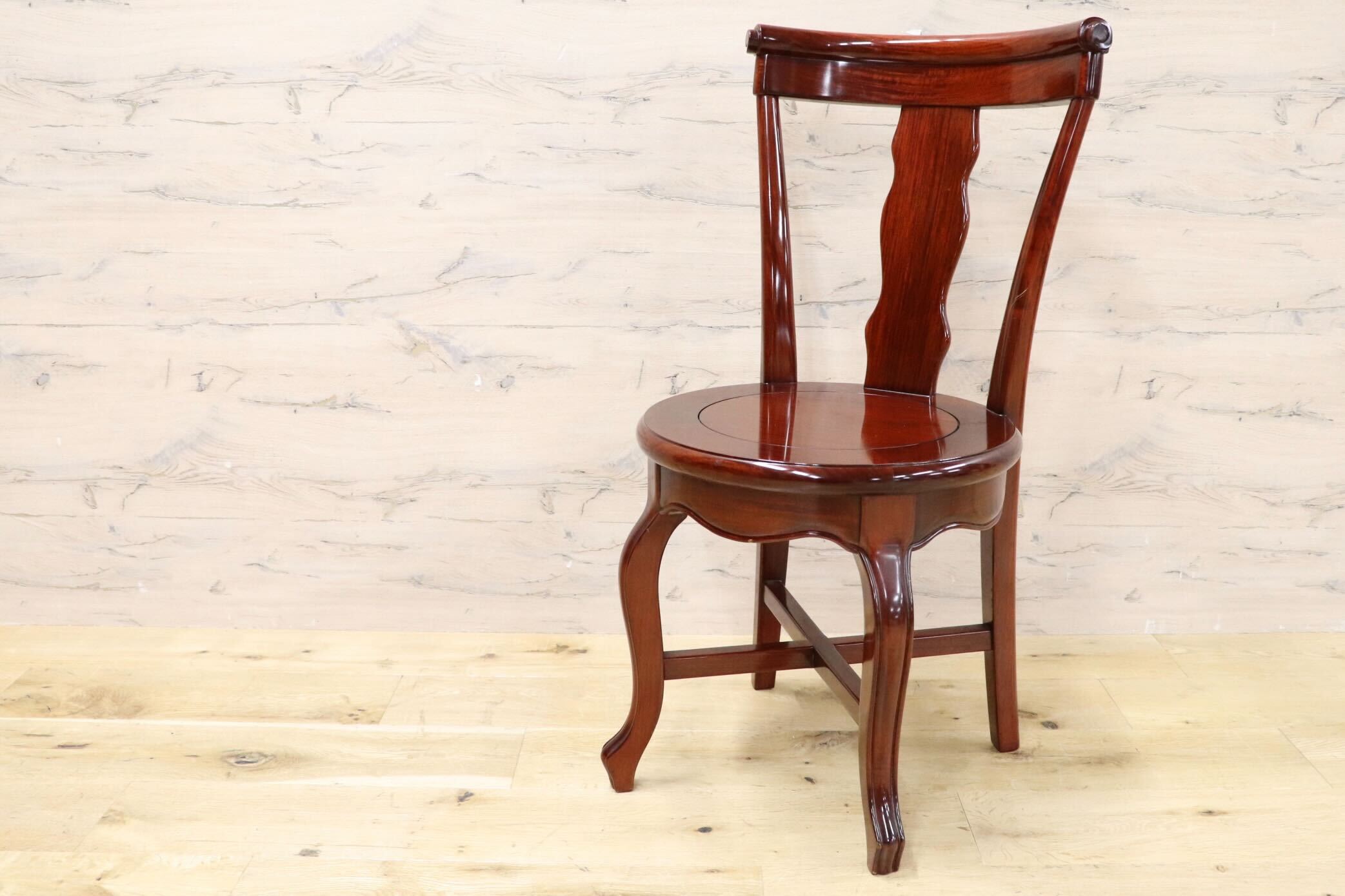 GMHN281C○唐木家具 ダイニングチェア 食卓椅子 花梨材 無垢 中国美術 高級家具 アジアン 展示品