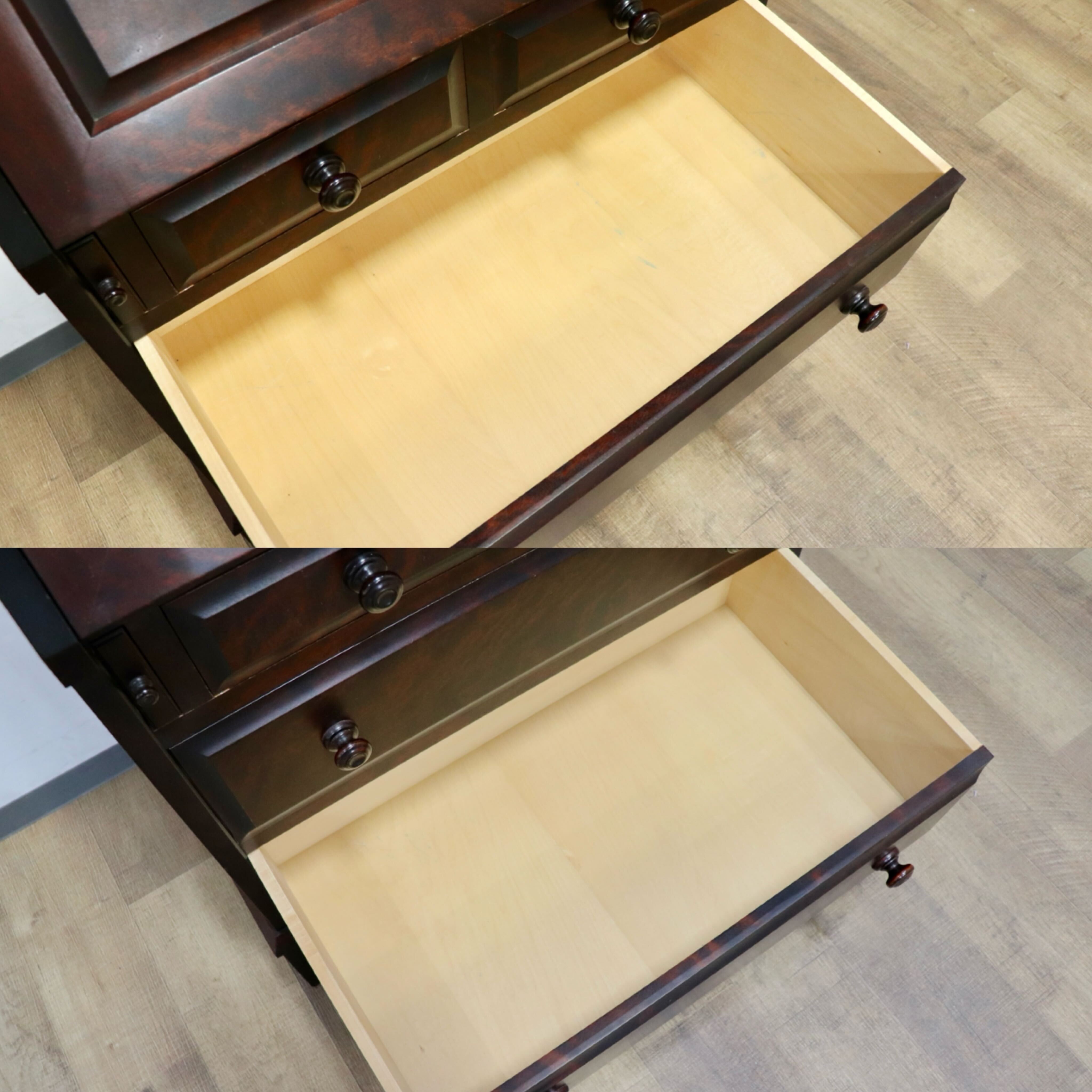 GMHK849○北海道民芸家具 ライティングビューロー 本棚 書棚 飾り棚 デスク 机 書斎机 勉強机 樺材 和家具 和モダン 古民家