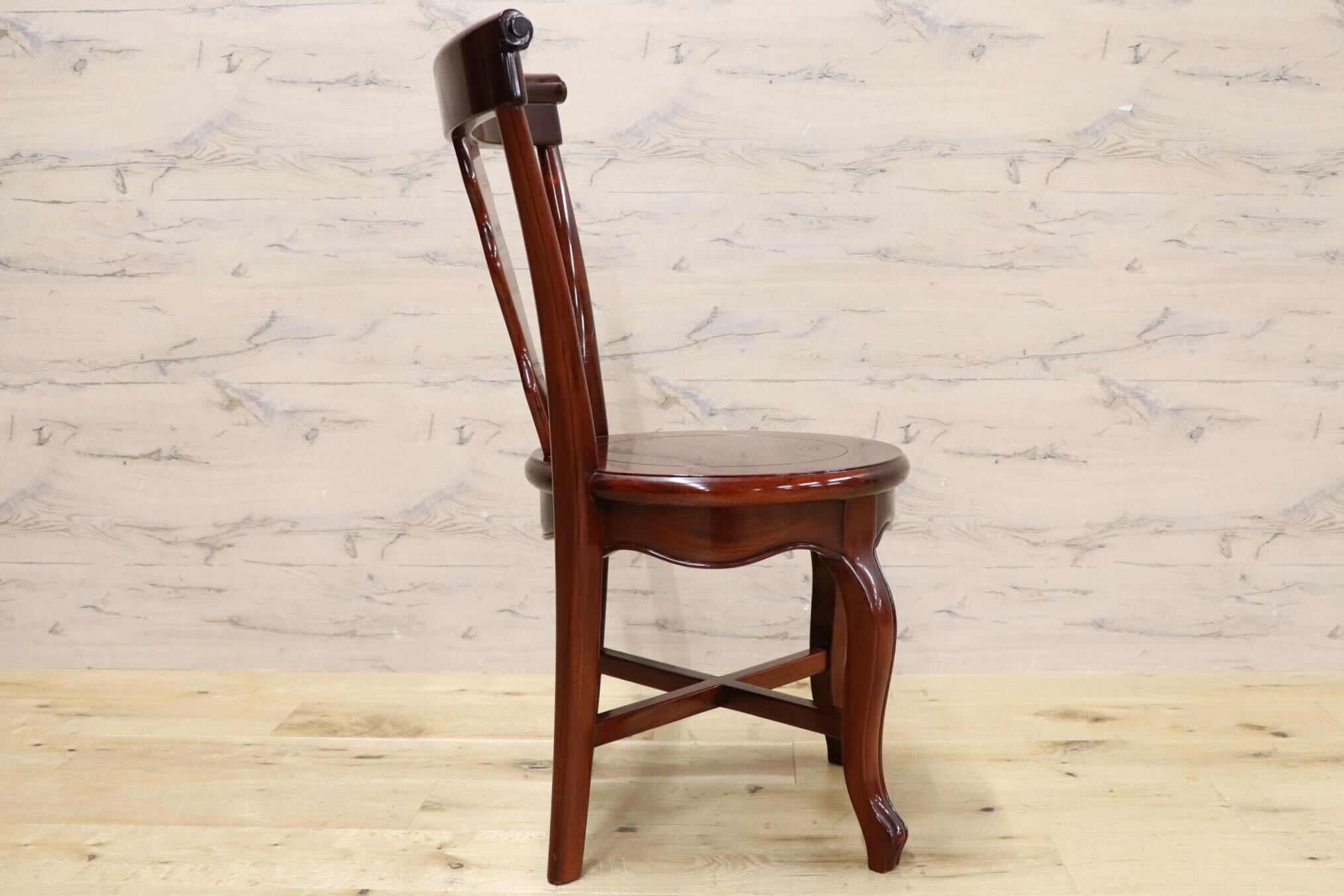 GMHN281C○唐木家具 ダイニングチェア 食卓椅子 花梨材 無垢 中国美術 高級家具 アジアン 展示品