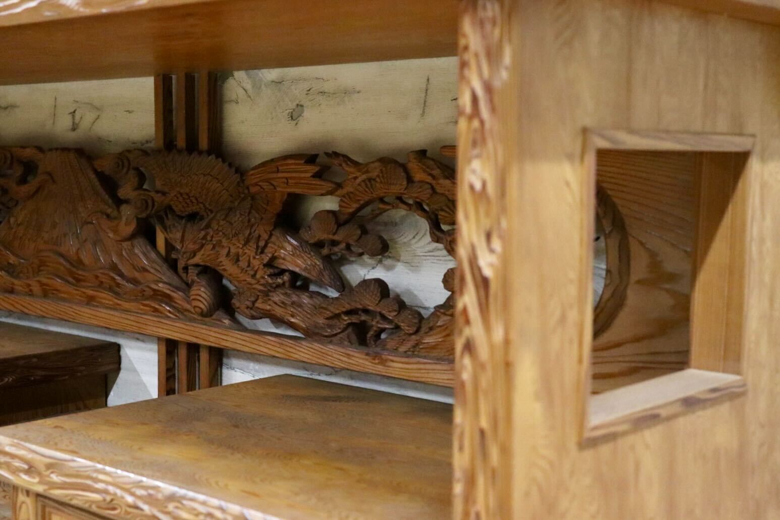 GMIH276○世界遺産屋久杉 茶棚 サイドボード リビングボード 飾り棚 キャビネット 和家具 和室 座敷 古民家 レトロ 茶箪笥