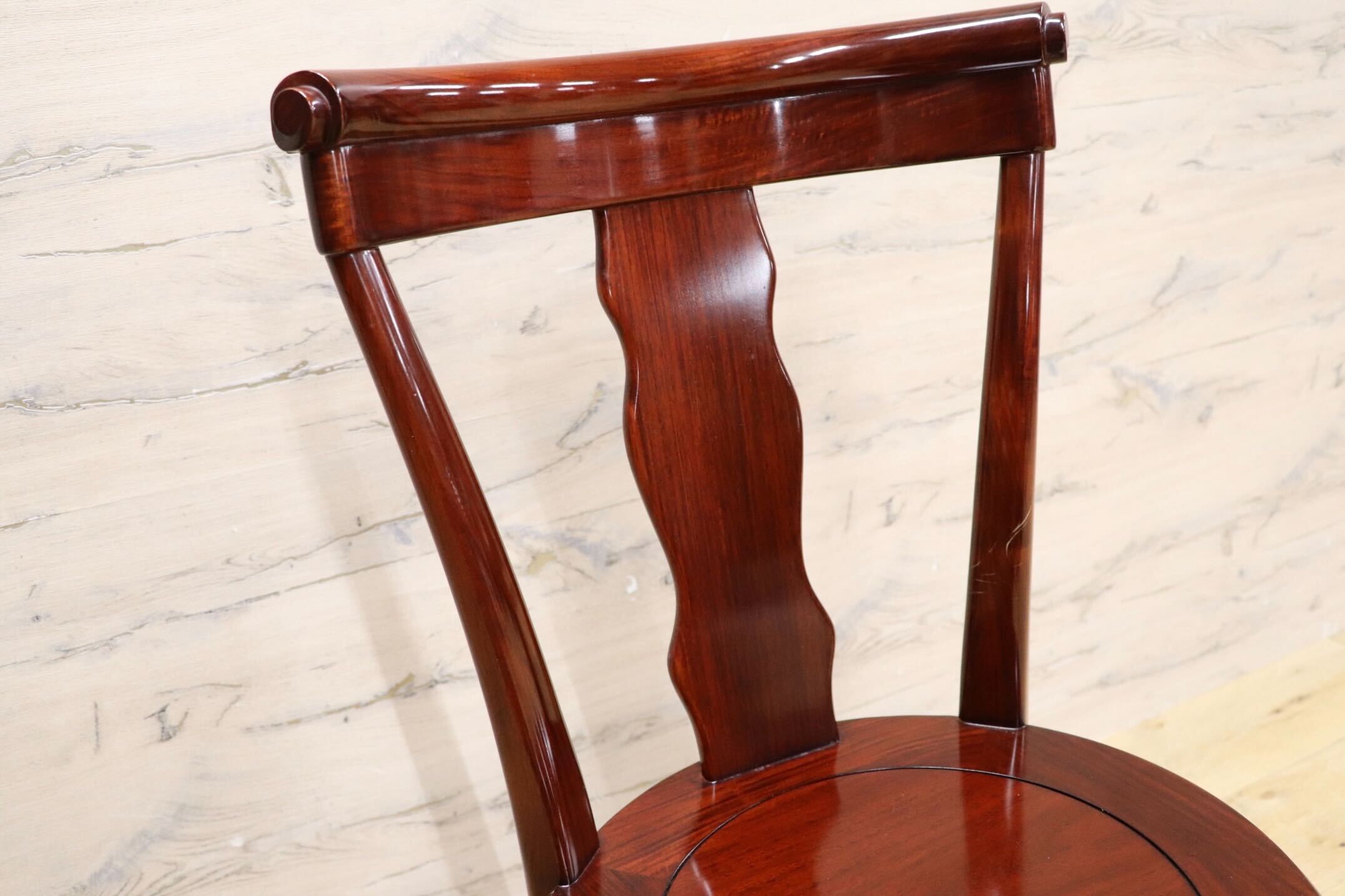 GMHN281C○唐木家具 ダイニングチェア 食卓椅子 花梨材 無垢 中国美術 高級家具 アジアン 展示品