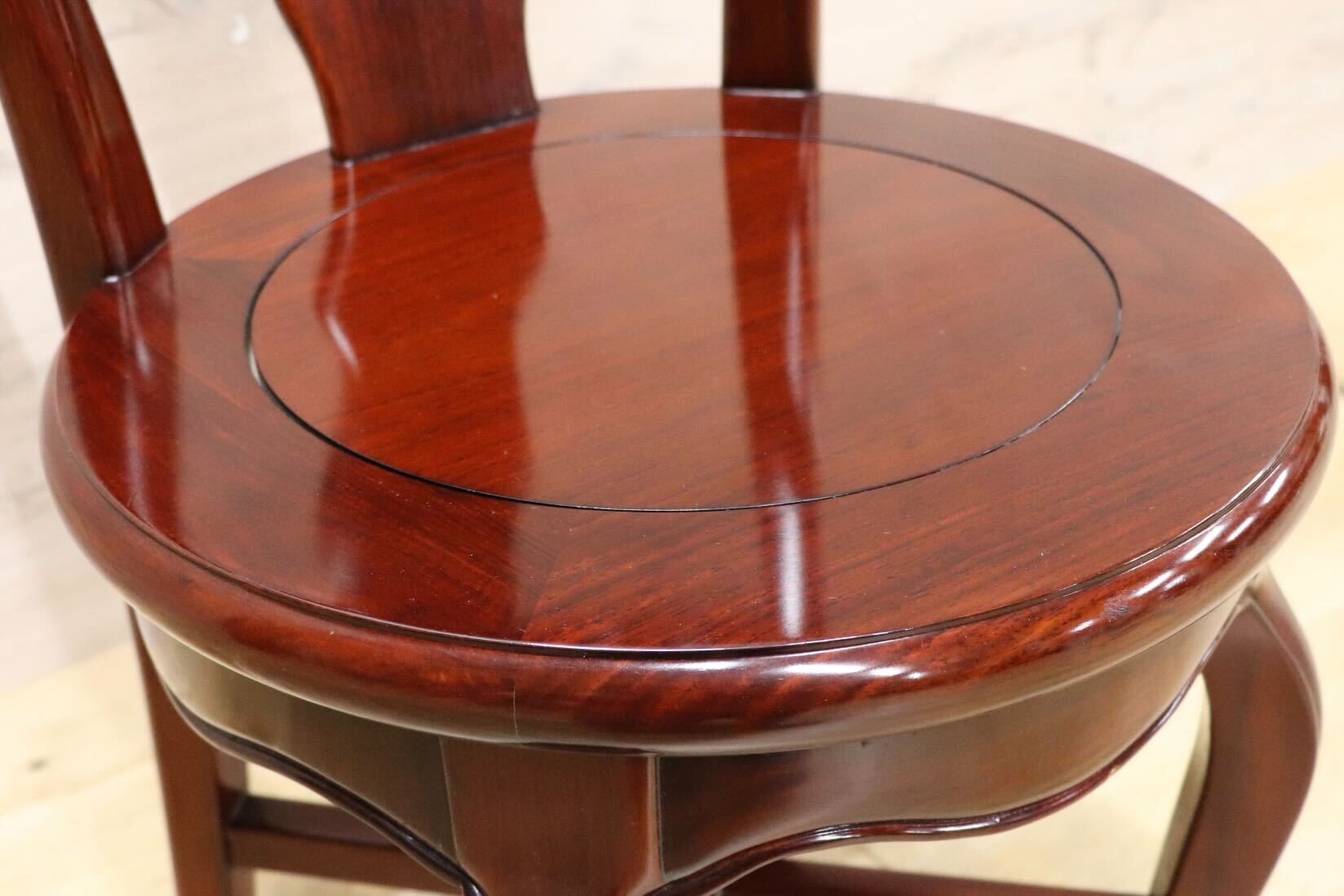 GMHN281C○唐木家具 ダイニングチェア 食卓椅子 花梨材 無垢 中国美術 高級家具 アジアン 展示品