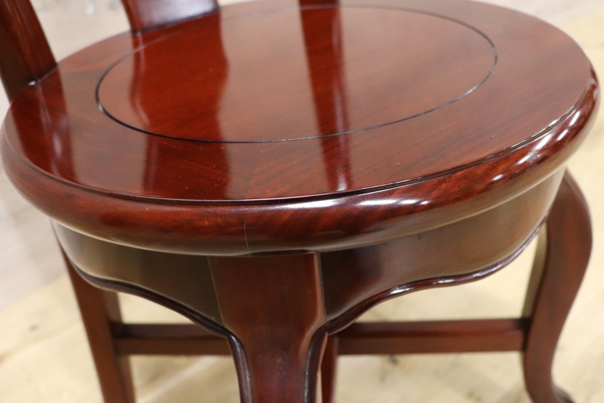 GMHN281C○唐木家具 ダイニングチェア 食卓椅子 花梨材 無垢 中国美術 高級家具 アジアン 展示品