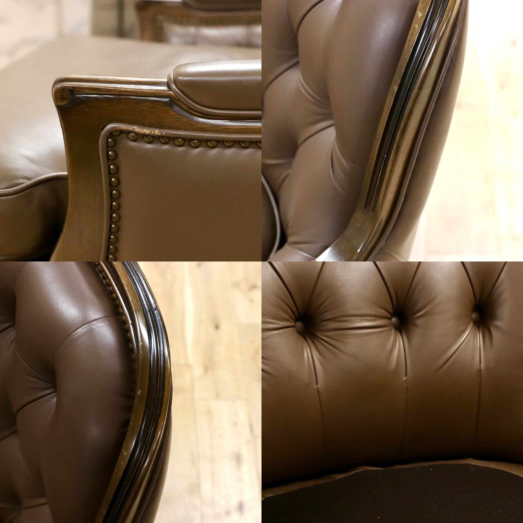 GMHS189B○maruni / マルニ BOURBON ブルボン 1人掛けソファ シングルソファ 本革 ブラウン クラシック ヴィンテージ 稀少モデル