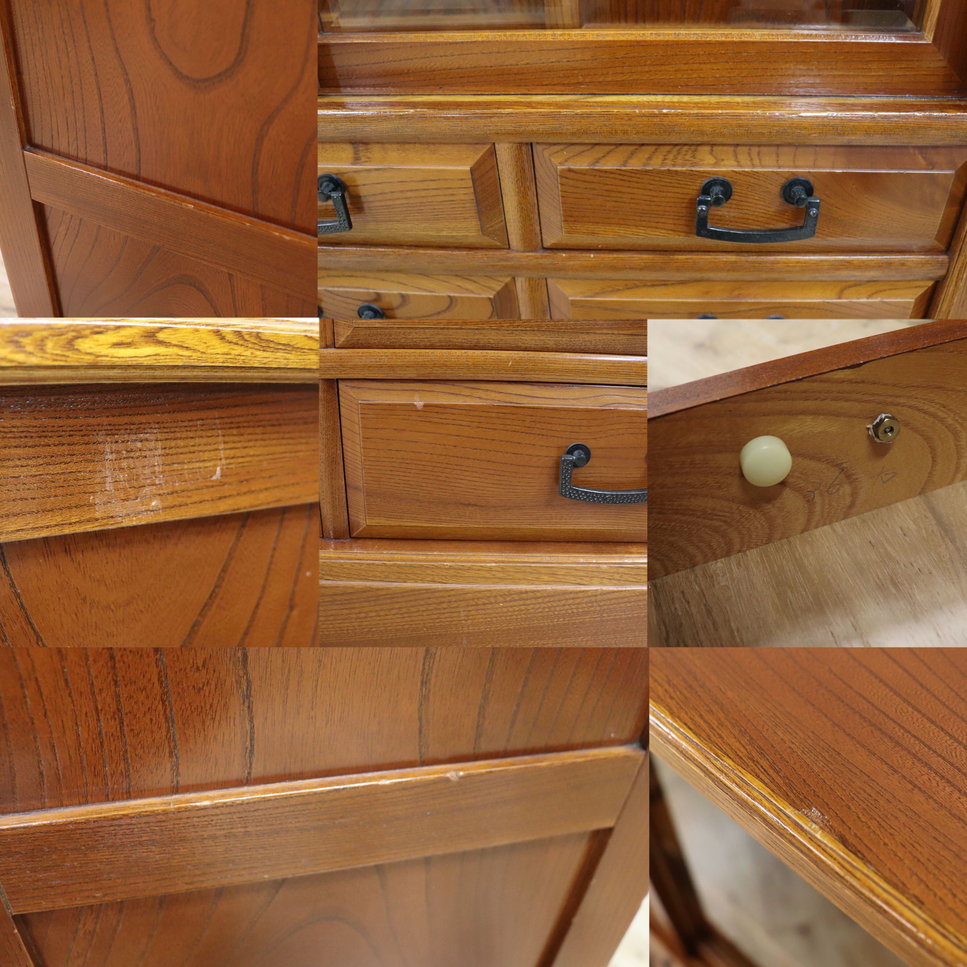 GMGH301○茶箪笥 欅材 小ぶりな茶棚 飾り棚 収納棚 民芸家具 和家具 和室 茶室 座敷 古民家 レトロ アンティーク 和モダン