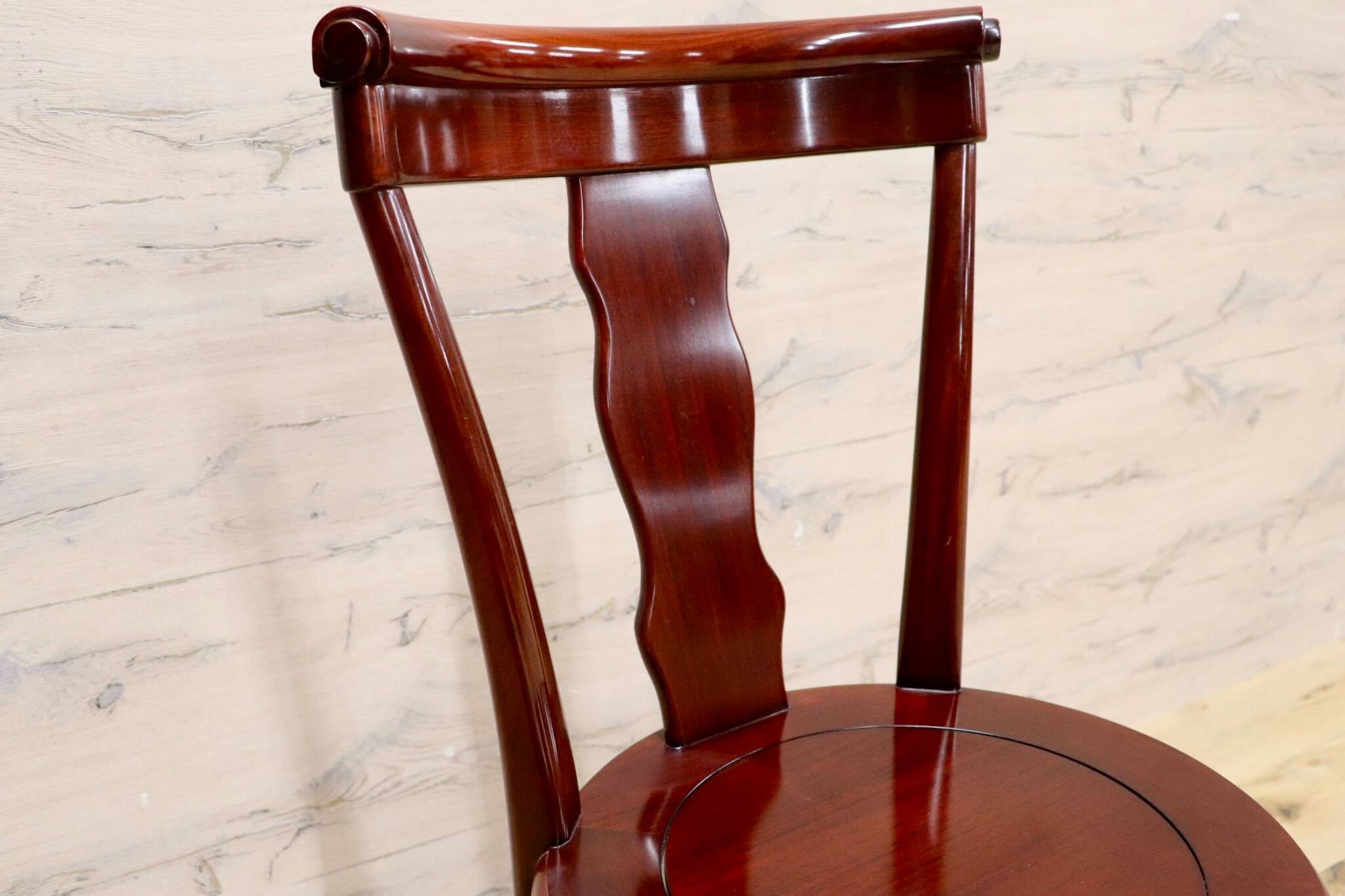 GMHN281D○唐木家具 ダイニングチェア 食卓椅子 花梨材 無垢 中国美術 高級家具 アジアン 展示品