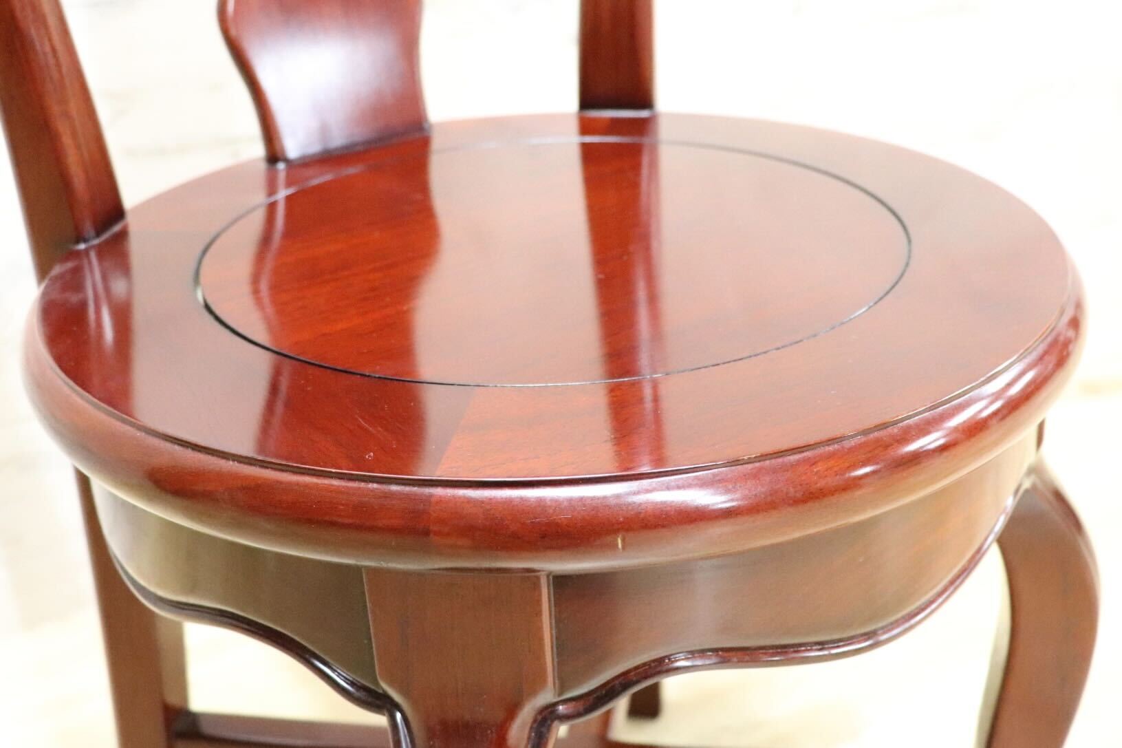 GMHN281D○唐木家具 ダイニングチェア 食卓椅子 花梨材 無垢 中国美術 高級家具 アジアン 展示品