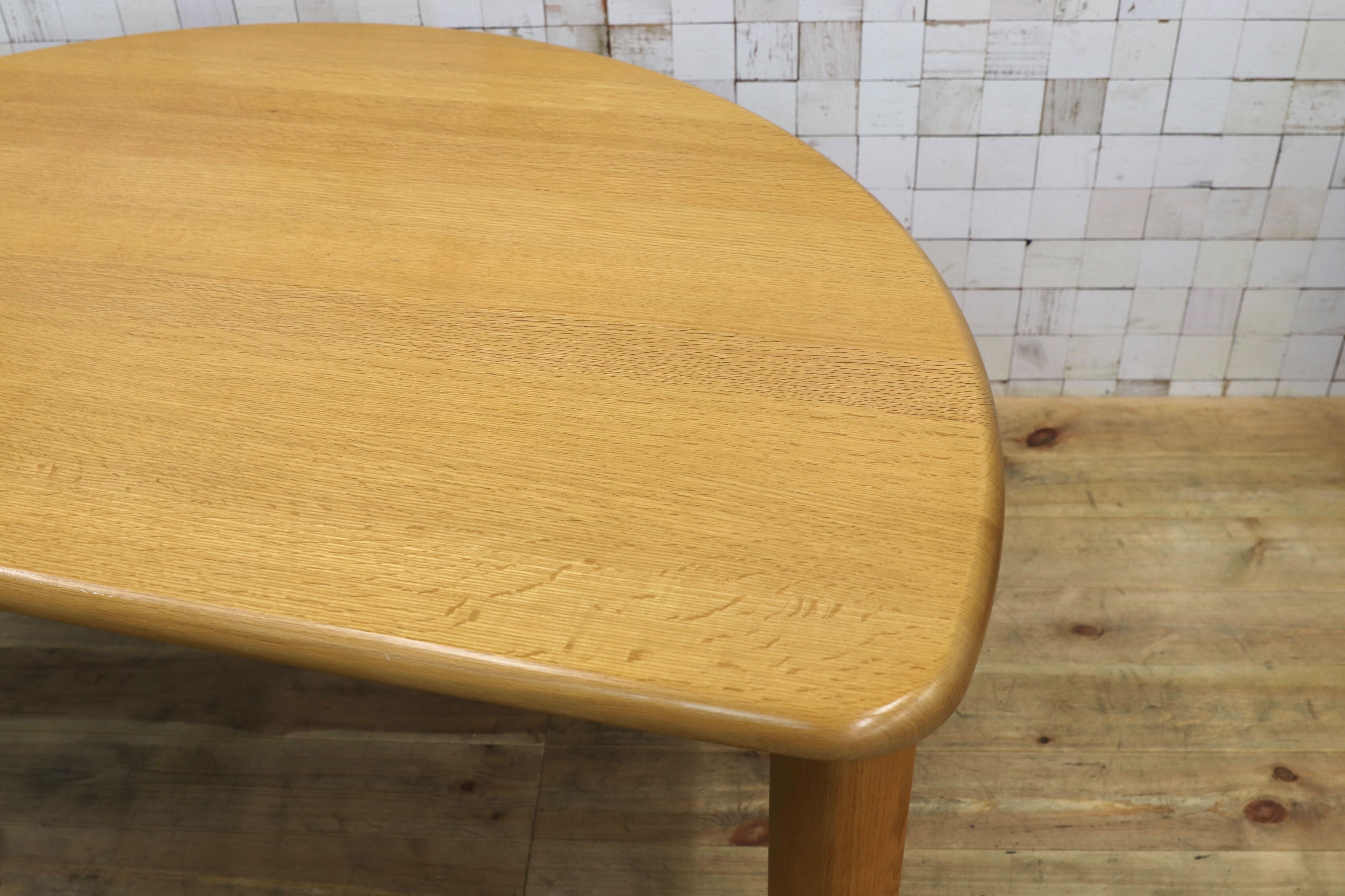 GMIS322○シラカワ / shirakawa オーク無垢材 ナチュラル 半円型 ダイニングテーブル 食卓テーブル デスク 飛騨家具