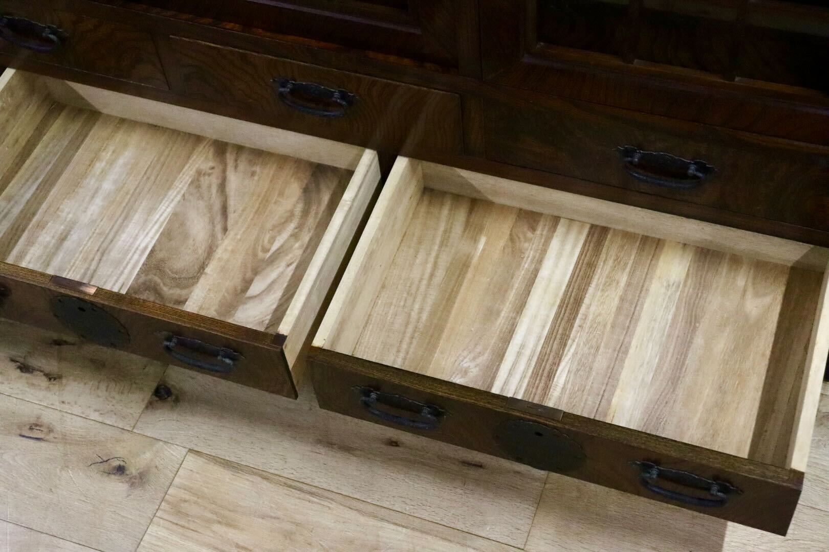 GMIH286○和モダン 欅材 サイドボード キャビネット 飾り棚 時代箪笥 リビング収納 レトロ アンティーク 和室 古民家 美品