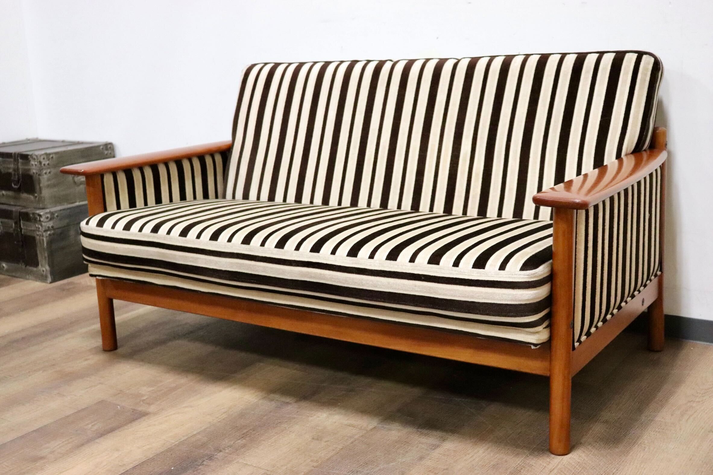 GMHH305○北欧スタイル 2人掛けソファ ラブソファ 2シーター ファブリック 和製 ヴィンテージ アンティーク レトロ カントリー モダン