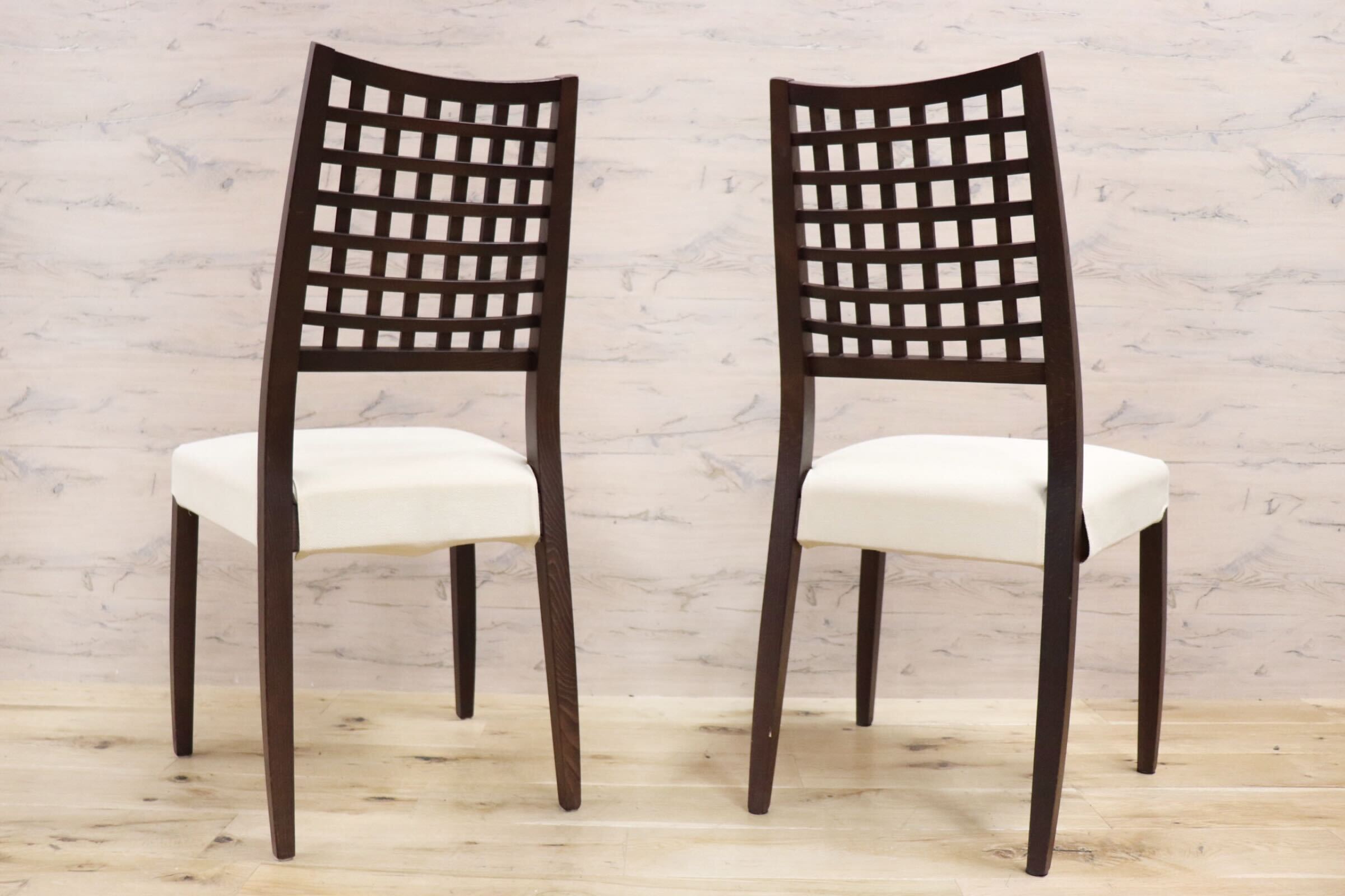 GMGN56○Calligaris / カリガリス ダイニングチェア 椅子 2脚セット アイボリー ファブリック モダン イタリア モダン