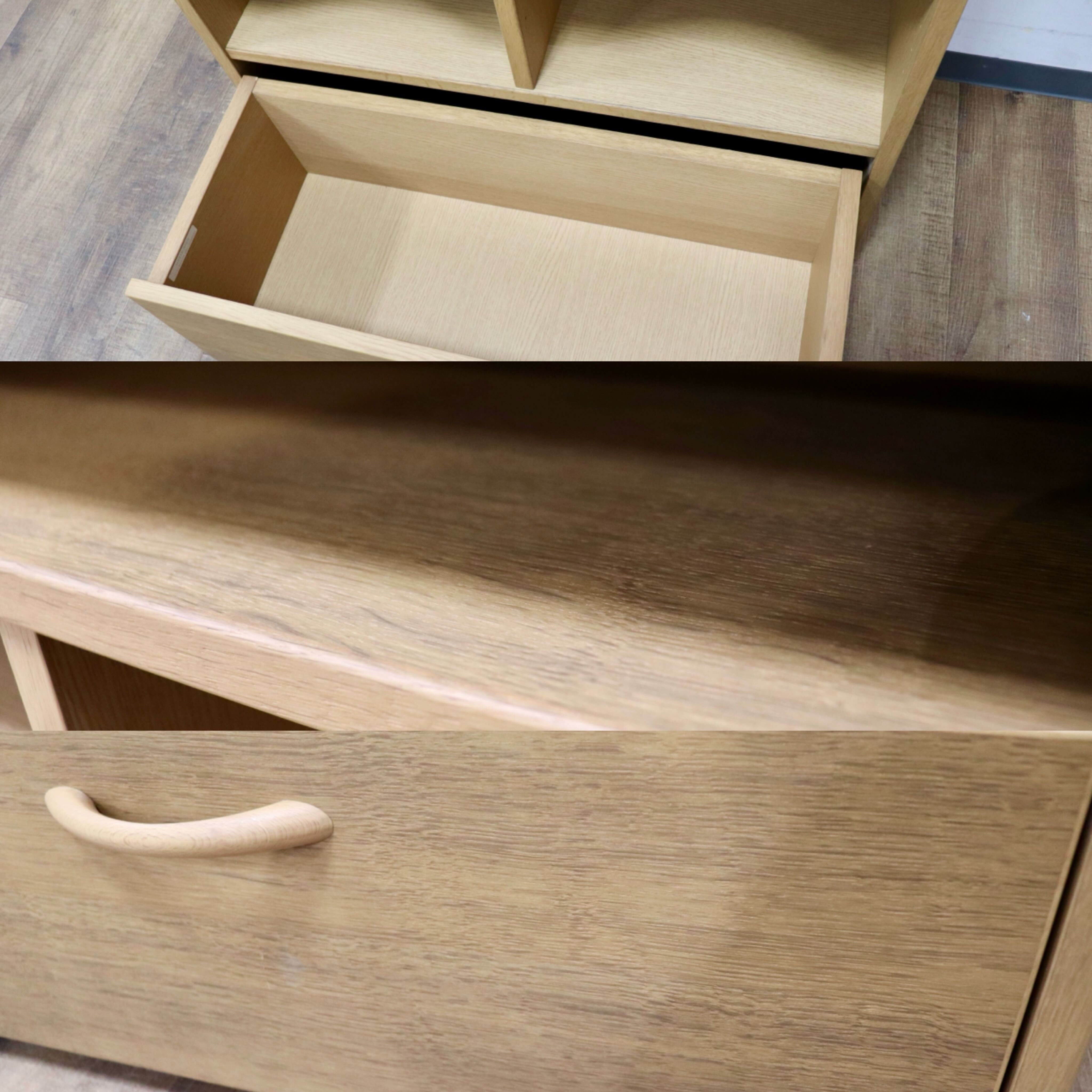 GMHK859○karimoku Benesse / カリモク×ベネッセ 組合せブックシェルフ 楢材 本棚 配置自由 棚板調節可 オーク システムデスク 学習机